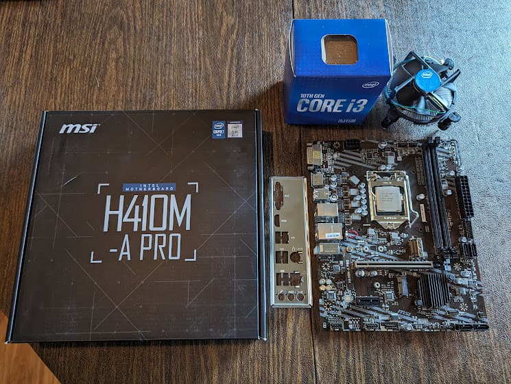 COMBO - Intel Core i3-10100 Processor/CPU with MSI H410M-A PRO mATX Motherboard