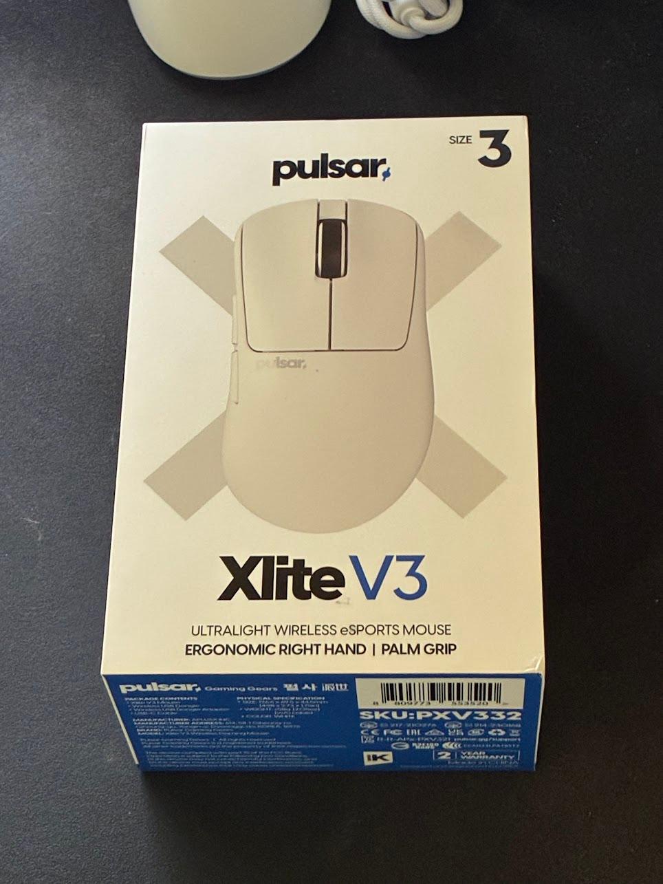 Pulsar Gaming Gears Xlite V3 Wireless Gaming Mouse, Large, White