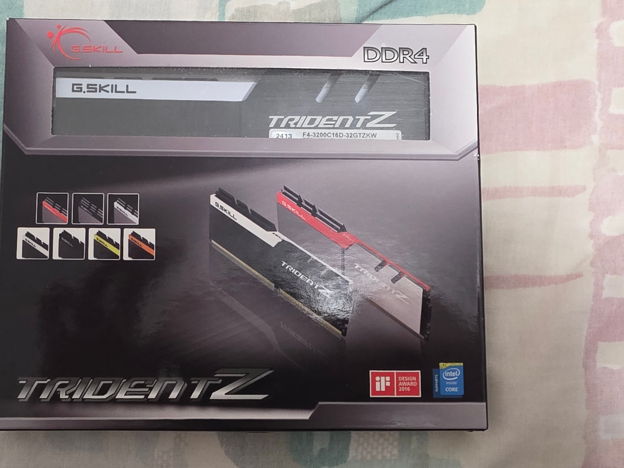 G.Skill Trident Z 32GB(16GBx2) DDR4-3200 CL16-18-18-38 1.35V F4-3200C16D-32GTZKW