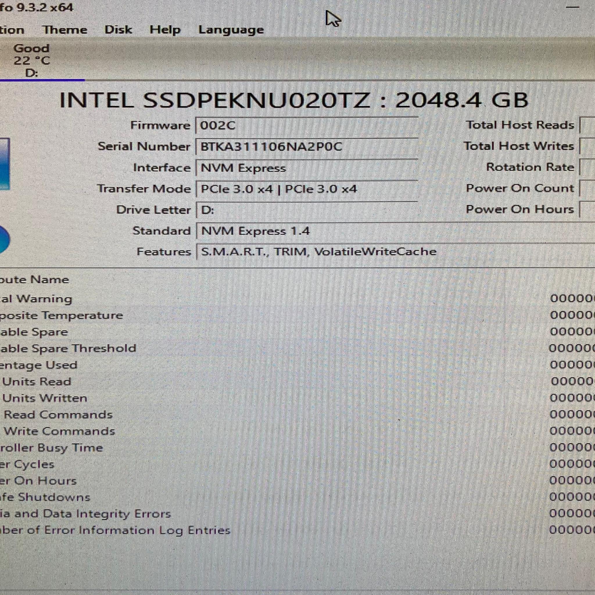 Intel 670p 2TB NVME SSD