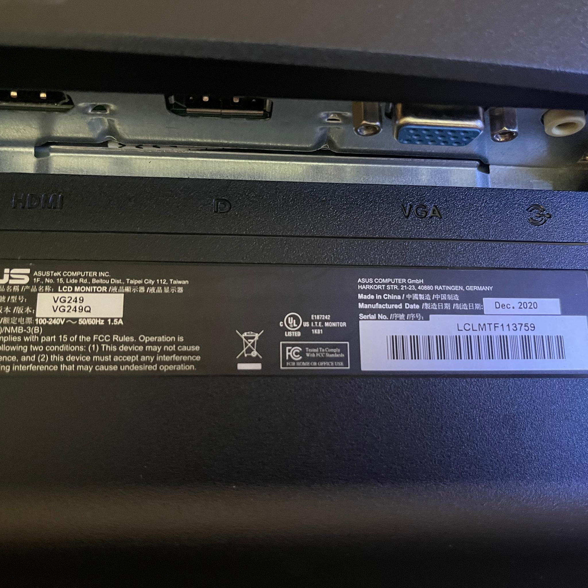 ASUS VG249Q 24" 144 Hz Monitor