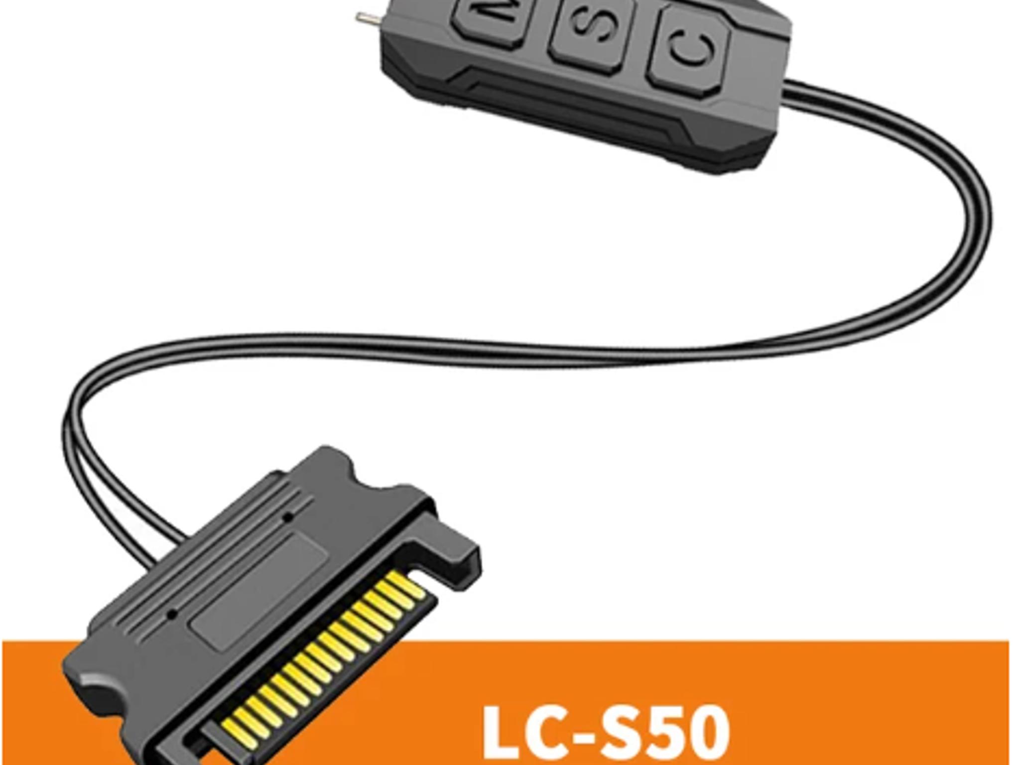 TEUCER LC-S50R ARGB 5V 3PIN to SATA Interface Light Controller for PC Case Fan