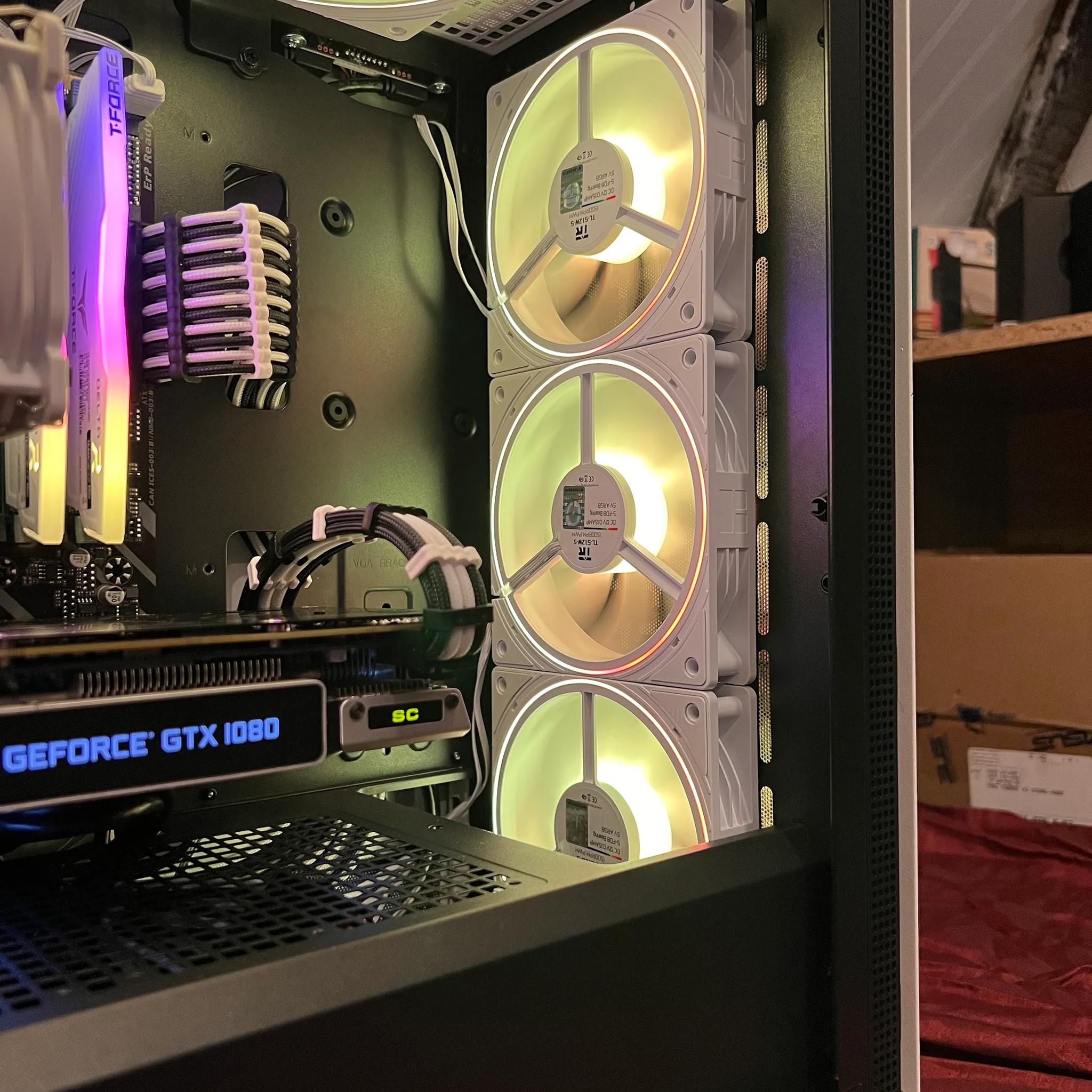 "The Star" 5600x, GTX 1080, black and white gaming pc with 32gb ram, WI-FI, and free headset