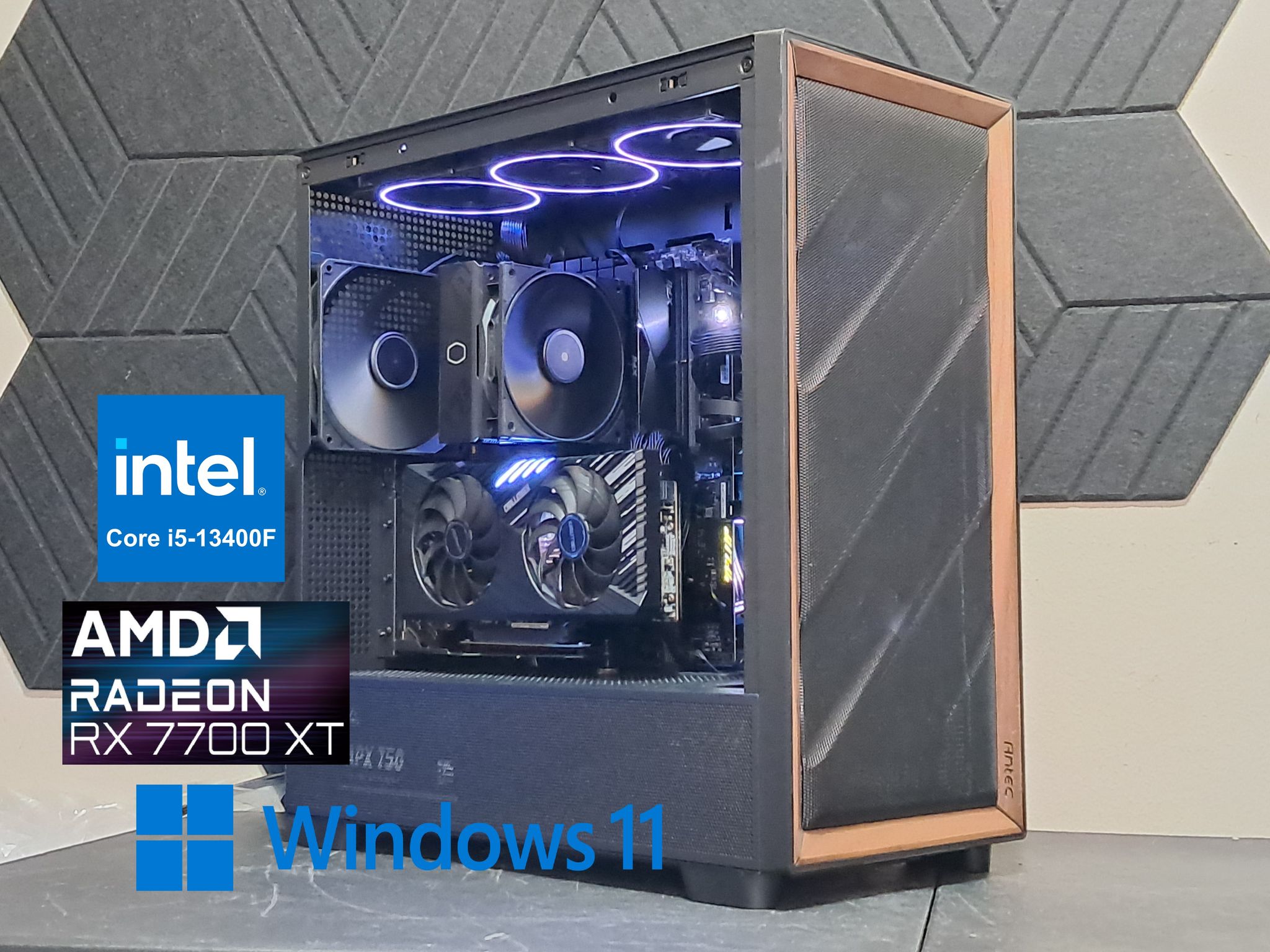 🪵Sleek Woodgrain Gamer🪵RX 7700 XT | 13th Gen i5 | 1.5TB SSD | 16GB DDR5 | WiFi