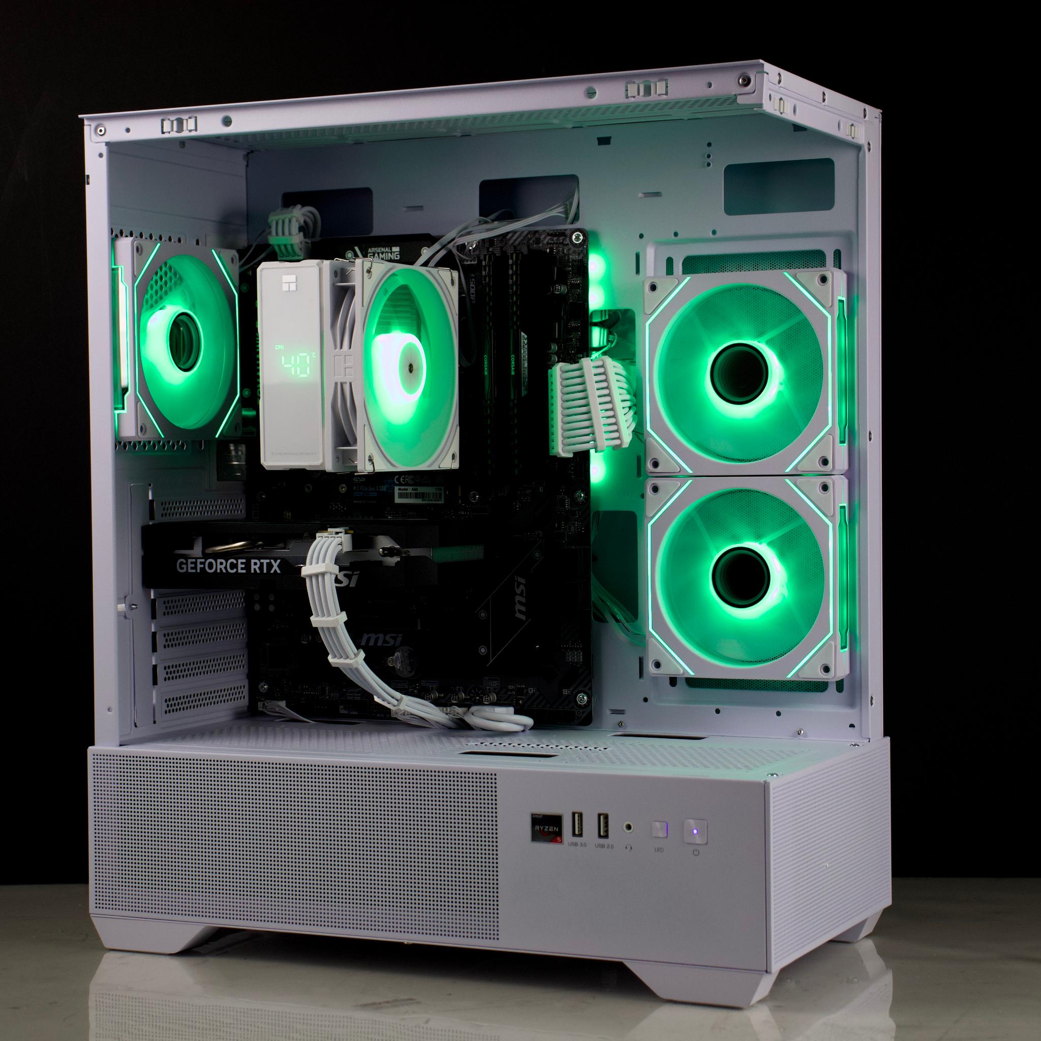 ⚪🔵  Gaming PC - RTX 5060 - Ryzen 5 5600XT - 32GB Ram - 1TB NVMe SSD - Digital Display 🔵⚪