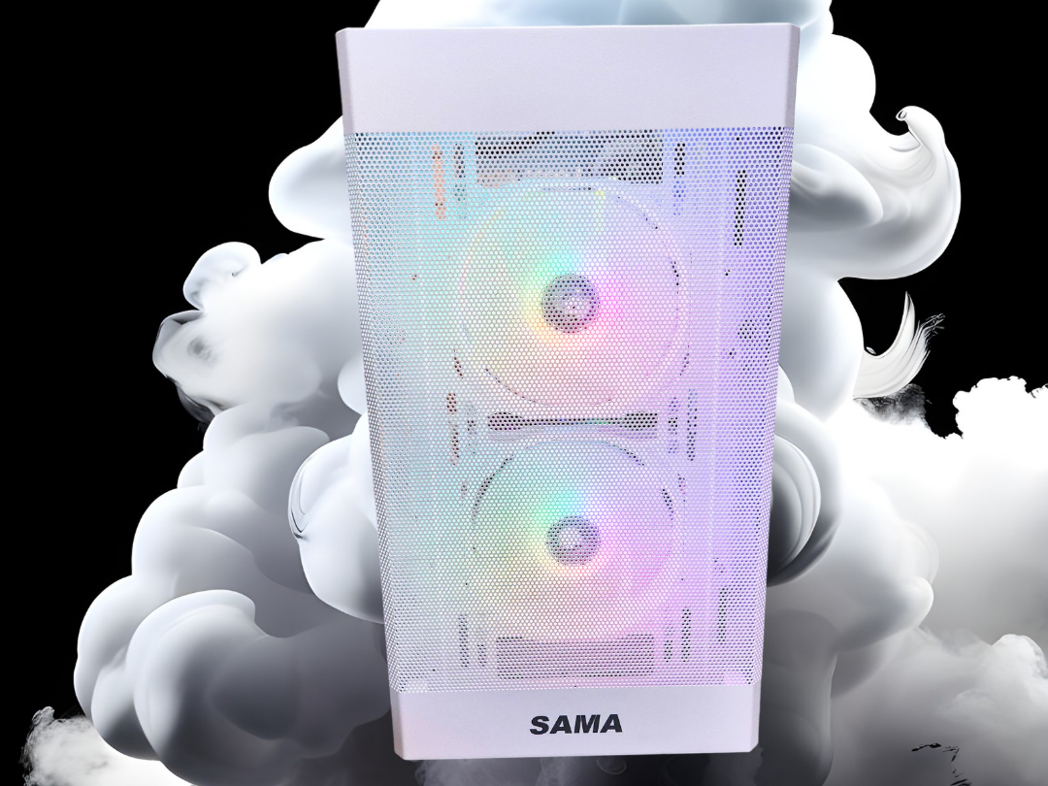 🧊Polar❄️: RTX 3060 TI + Ryzen 5 5500 + 32GB DDR4 Grey RAM + 1TB SSD + 4 Fans ( White RGB Gaming PC )