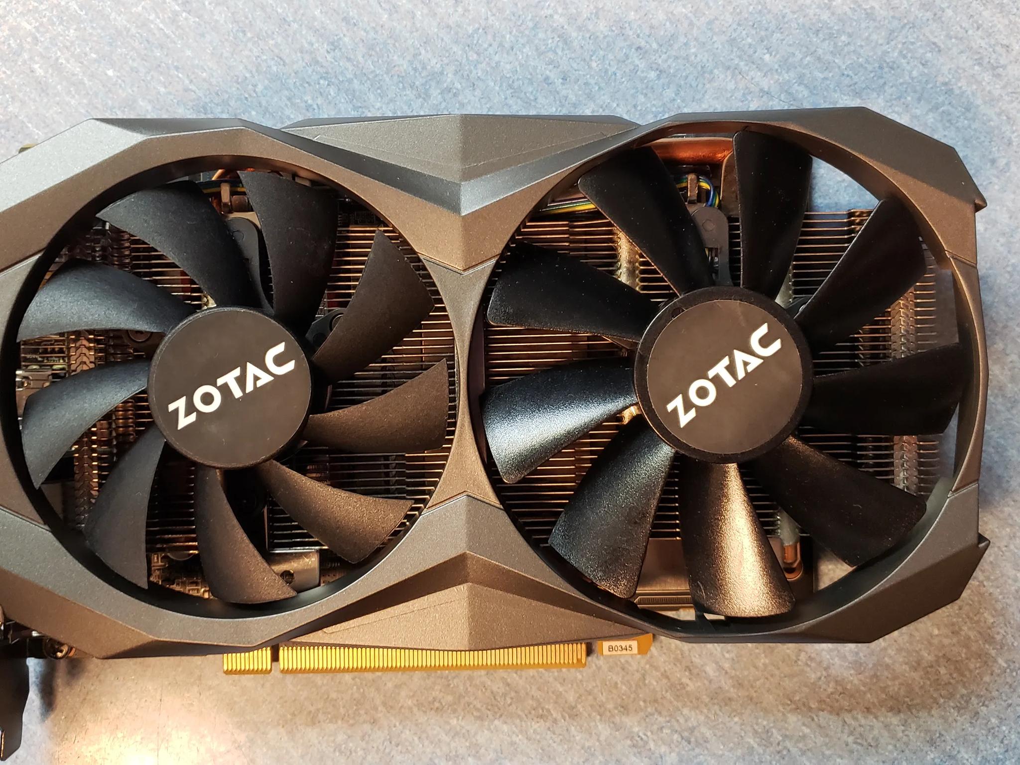 Zotac GTX 1060 graphics card with 6GB gddr5X memory
