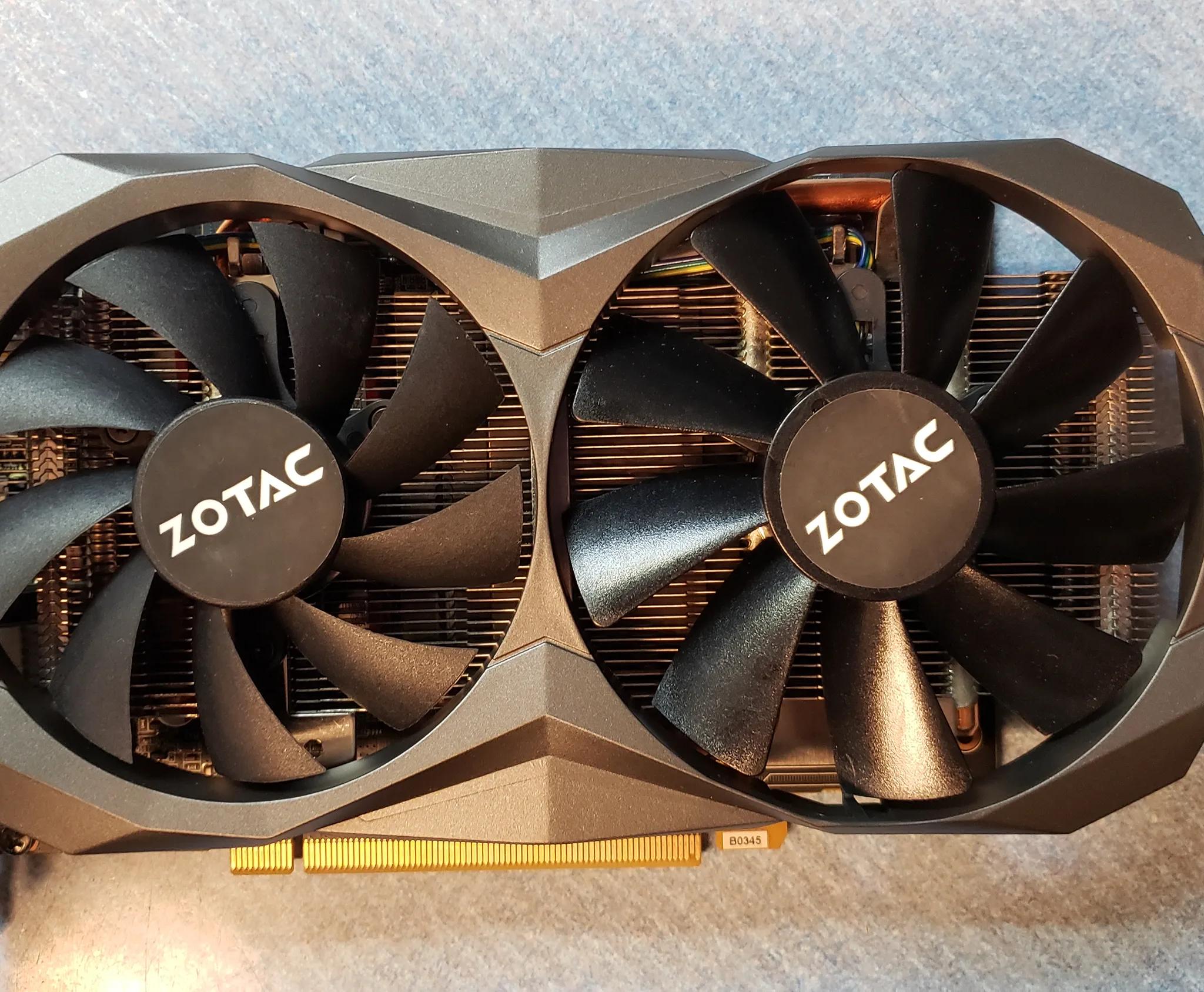 Zotac GTX 1060 graphics card with 6GB gddr5X memory