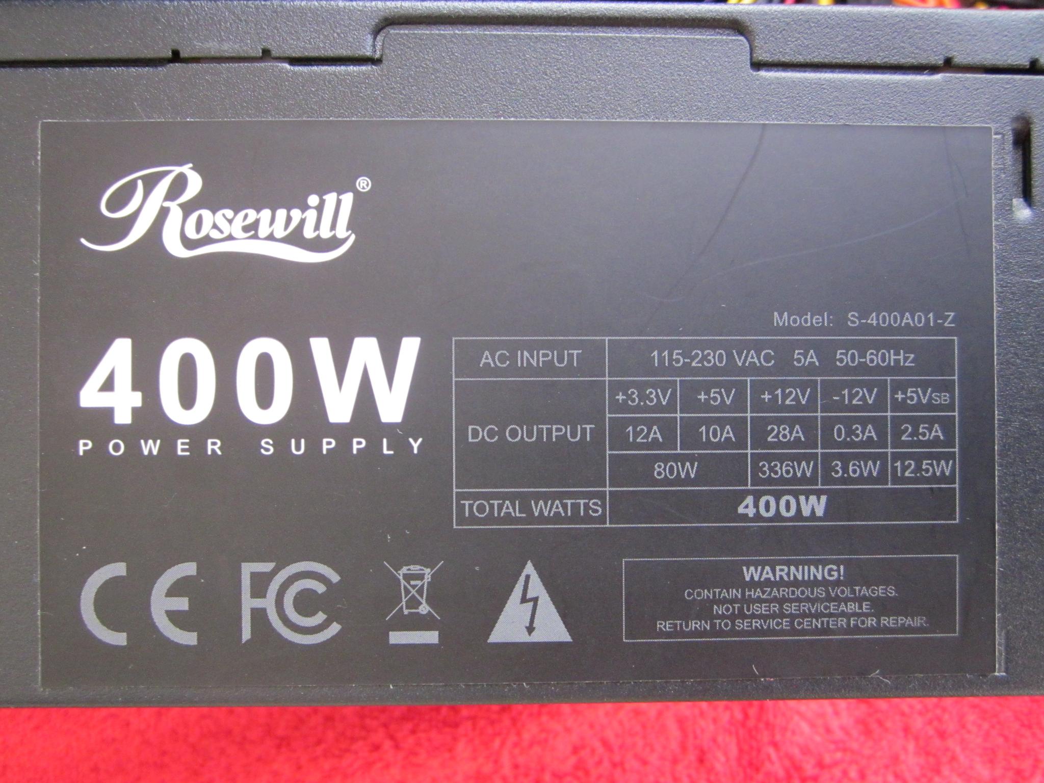2X ROSEWILL 400W Power Supplys New Pulls