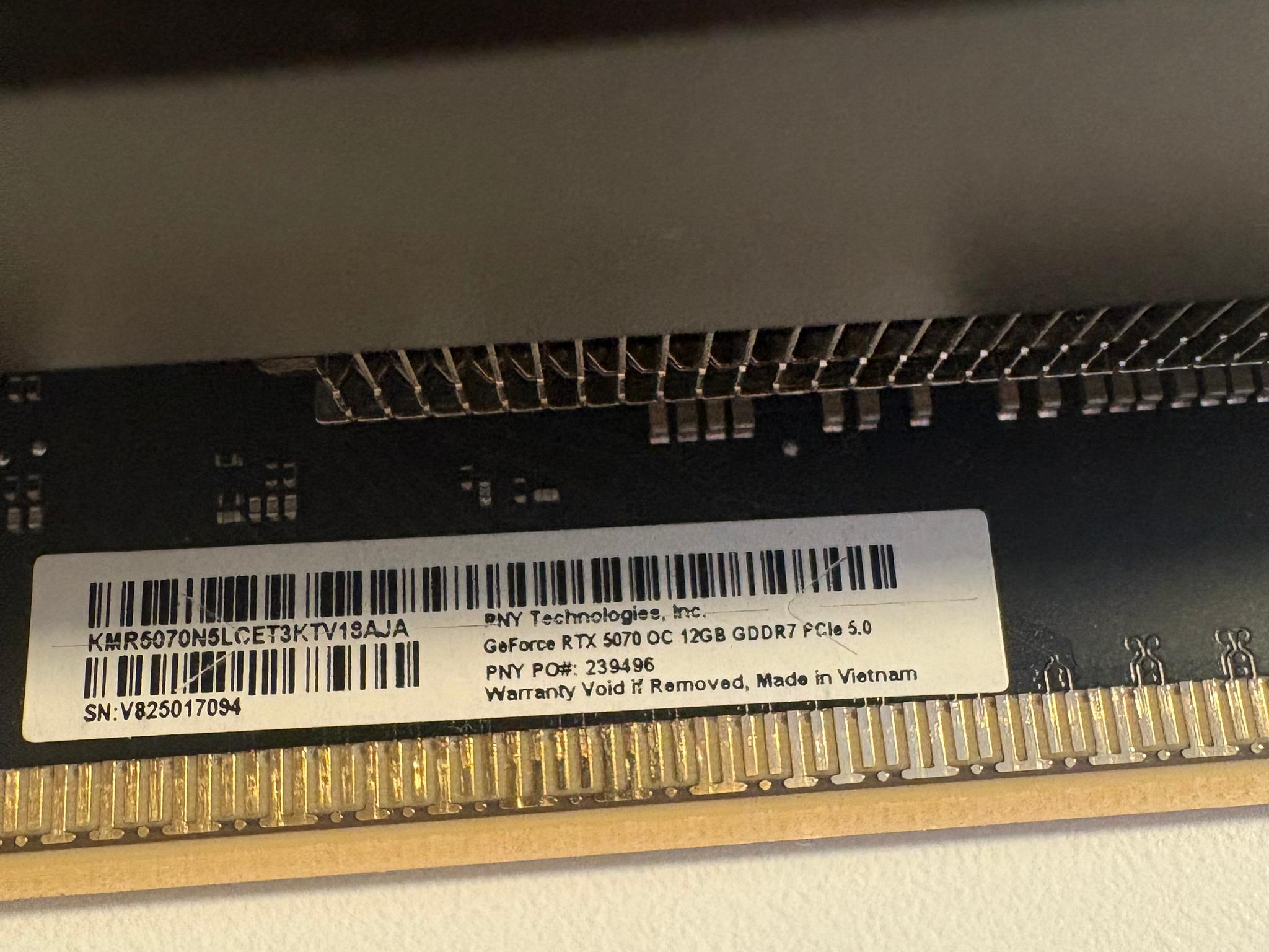 PNY GeForce RTX 5070 Overclocked Triple Fan