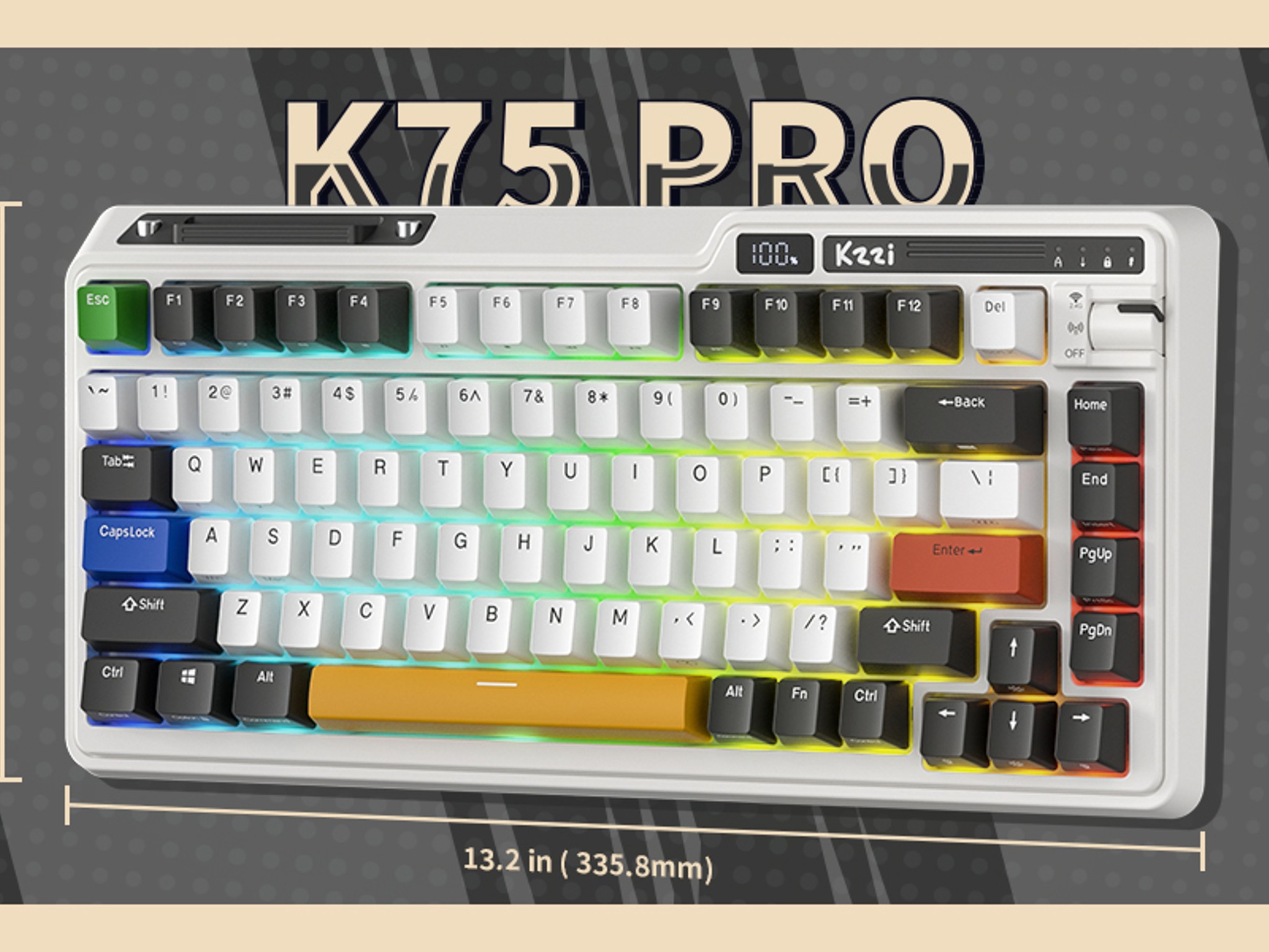KZZI K75 PRO RGB 75% WirelessMechanical Keyboard