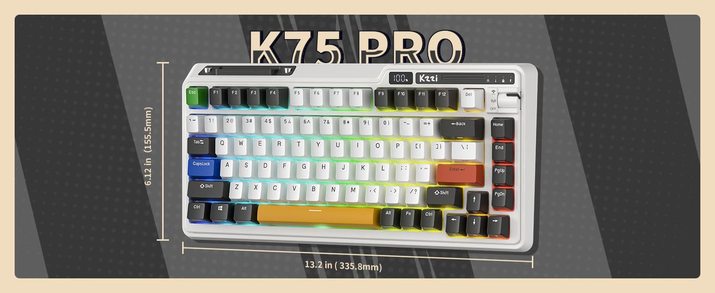 KZZI K75 PRO RGB 75% WirelessMechanical Keyboard