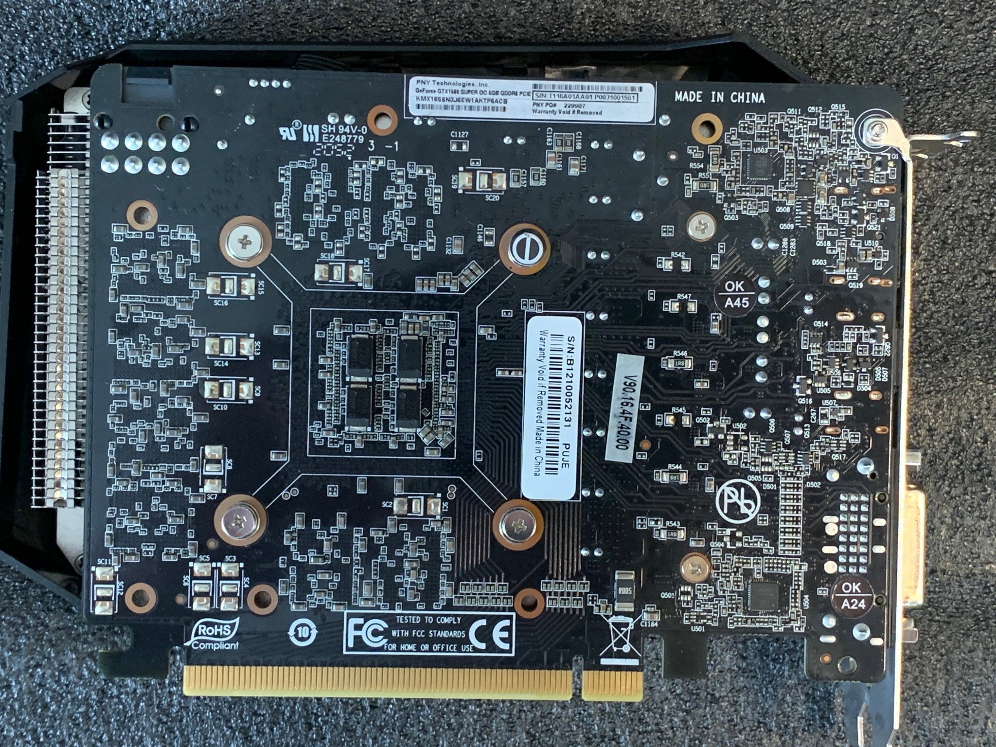 PNY GeForce GTX 1660 SUPER 6GB XLR8 Gaming Overclocked Edition, Used.