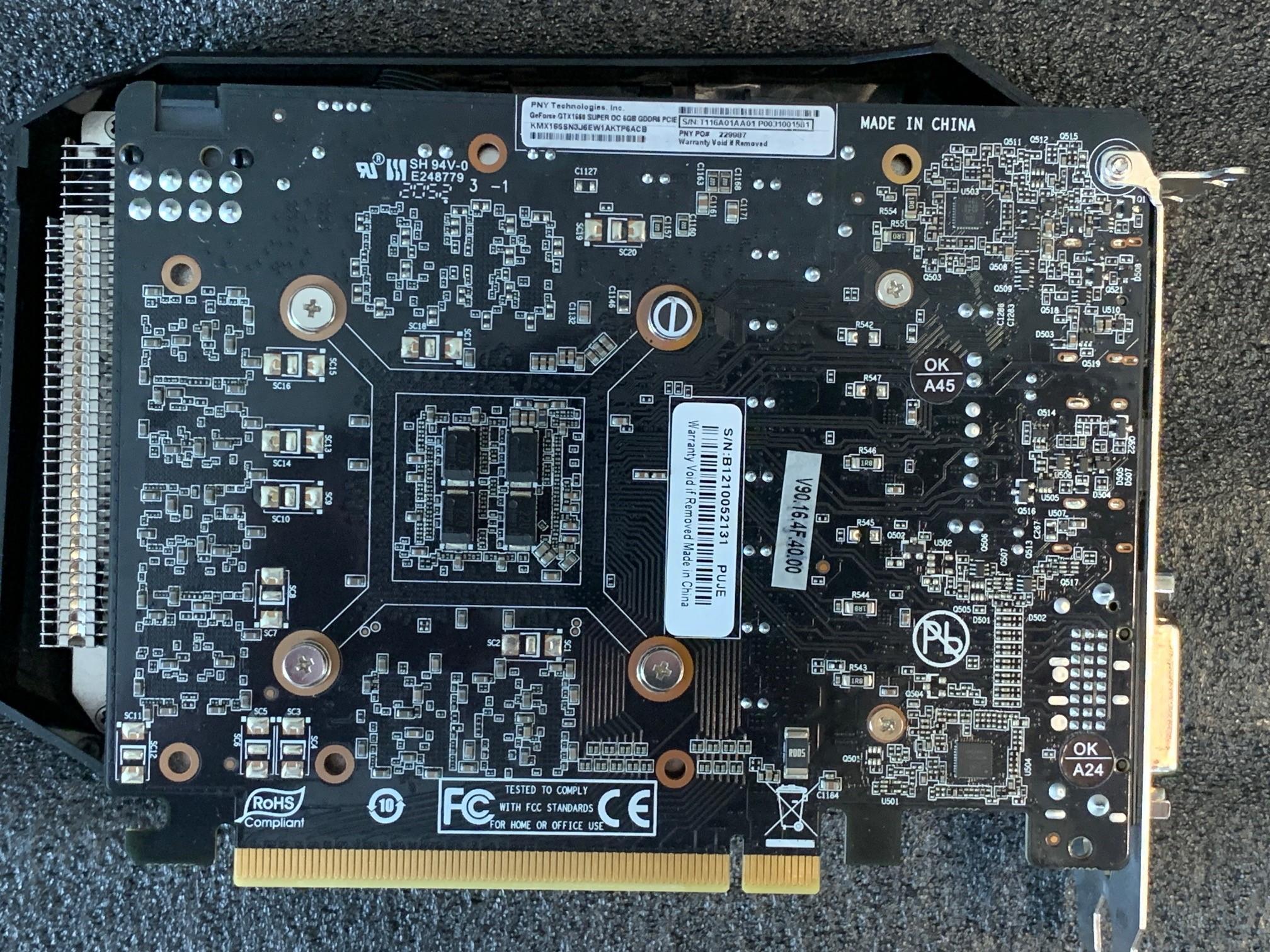 PNY GeForce GTX 1660 SUPER 6GB XLR8 Gaming Overclocked Edition, Used.