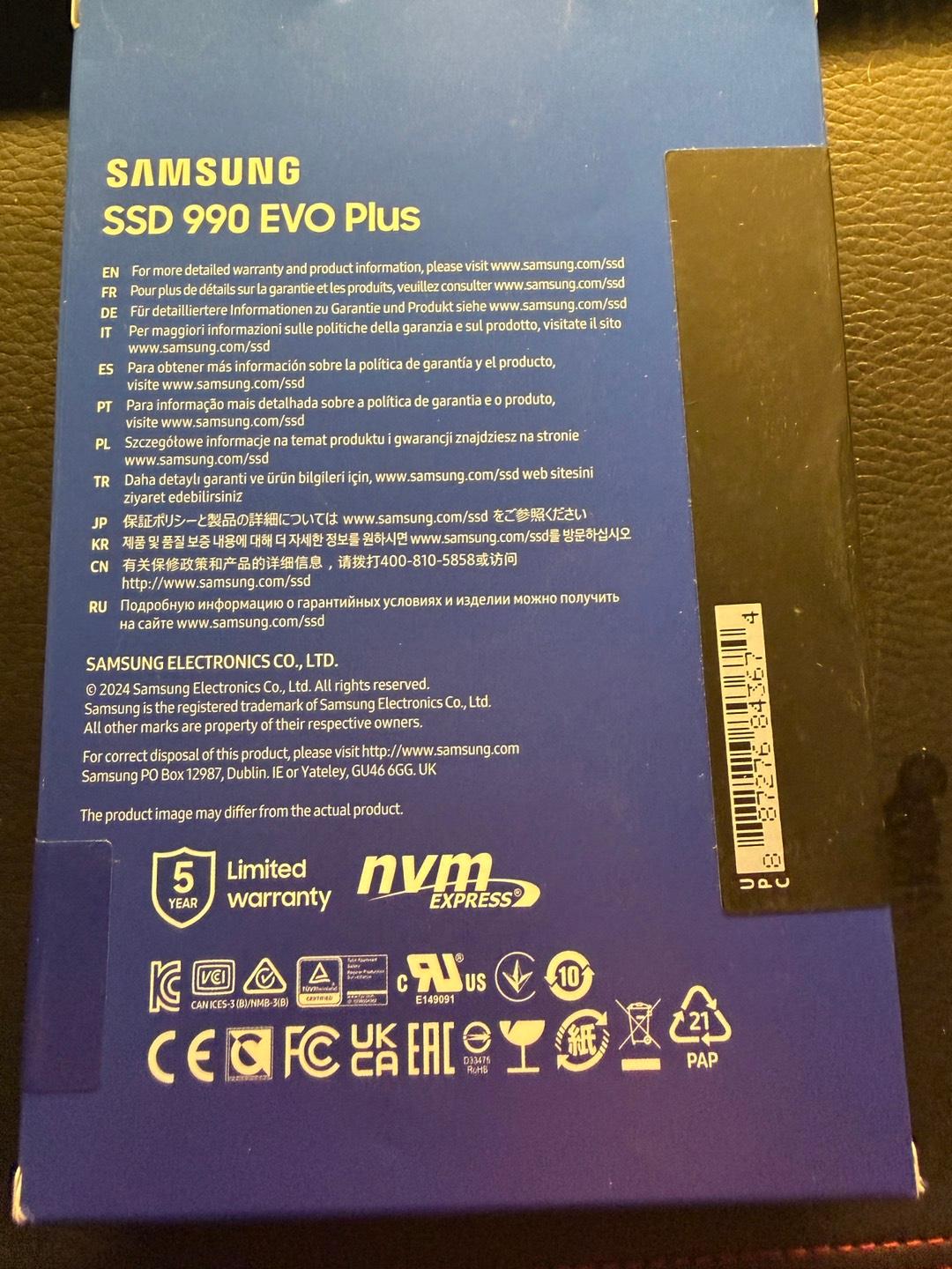 samsung 990 evo plus pcie 4.0 x4 / 5.0 x2 nvme m.2 ssd 2TB