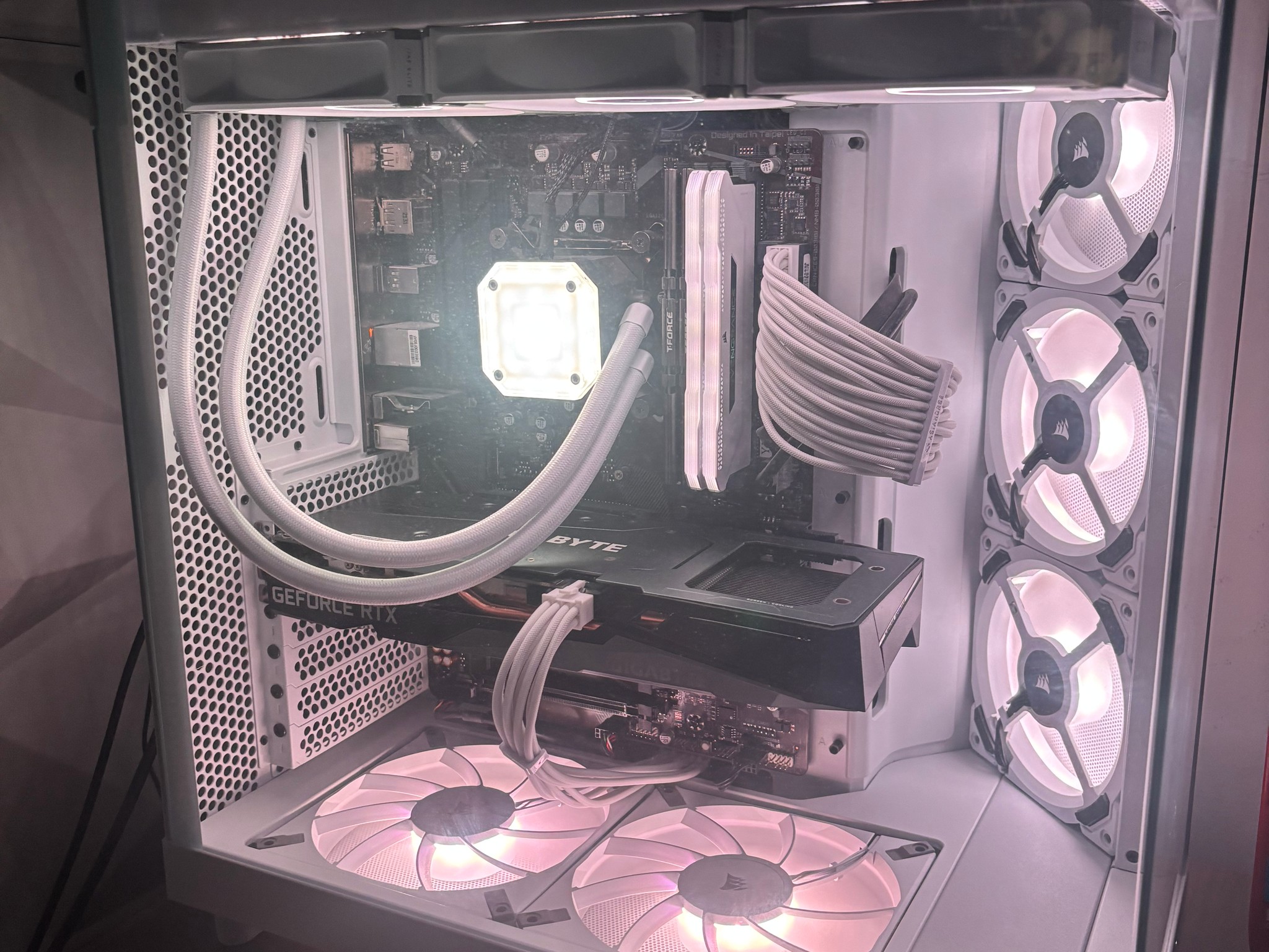 White RGB Gaming PC - i9-11900K, RTX 3050 8GB, 48GB RAM, 3TB+ Storage, 360mm Corsair AIO