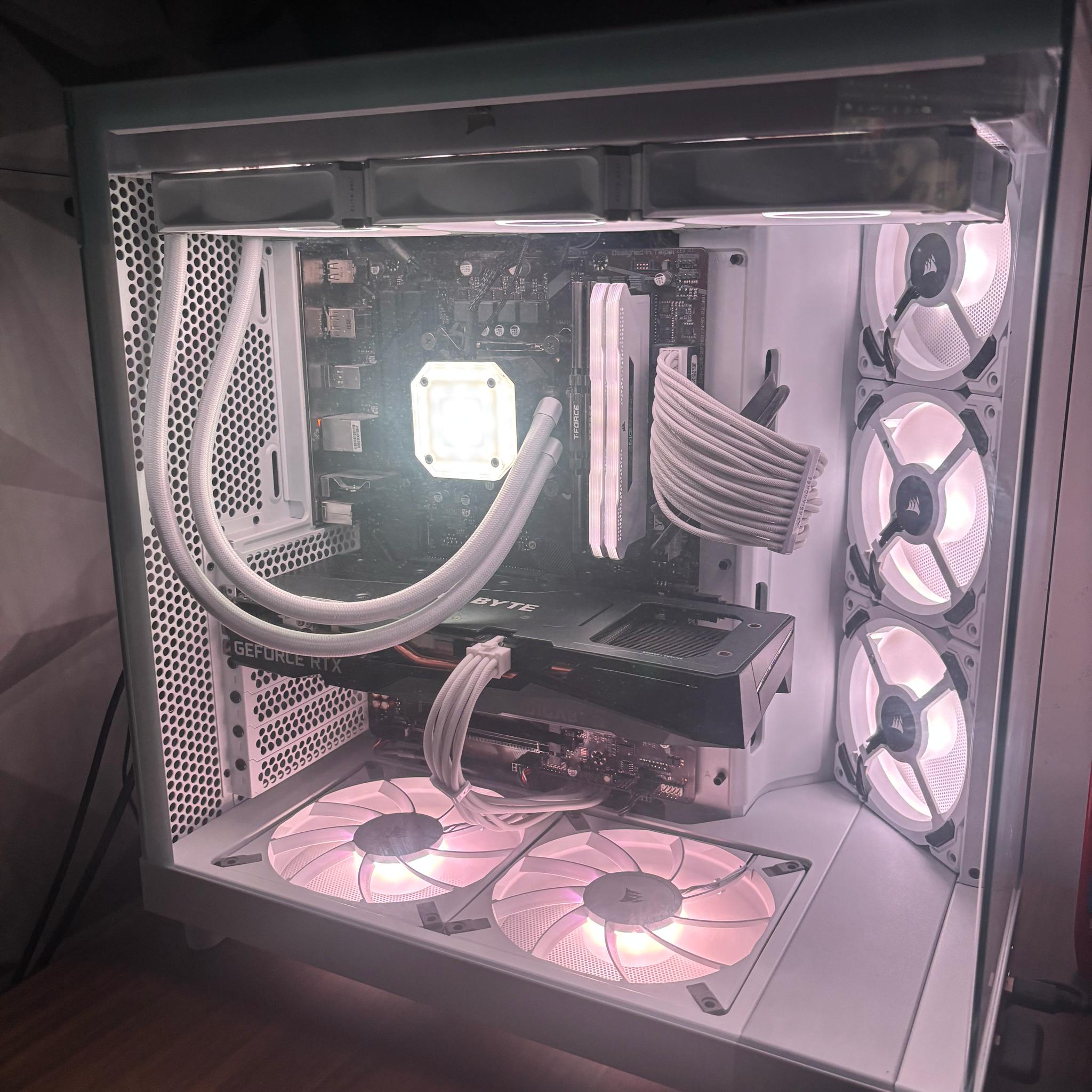 White RGB Gaming PC - i9-11900K, RTX 3050 8GB, 48GB RAM, 3TB+ Storage, 360mm Corsair AIO
