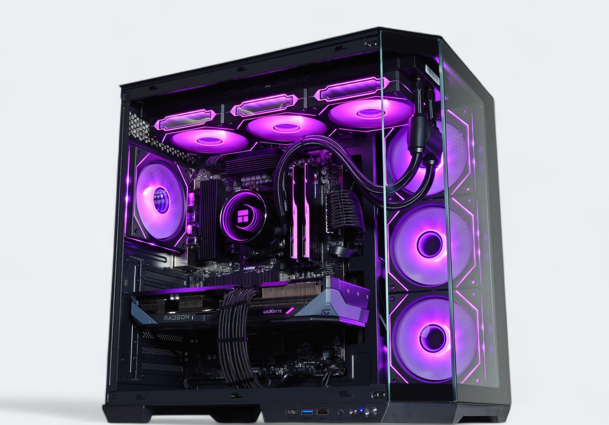 🖤🥷Liquid Cooled Gaming PC◼️AMD RX 9060 XT 16GB◼️AMD Ryzen 7 7700◼️32GB DDR5◼️1TB NVME