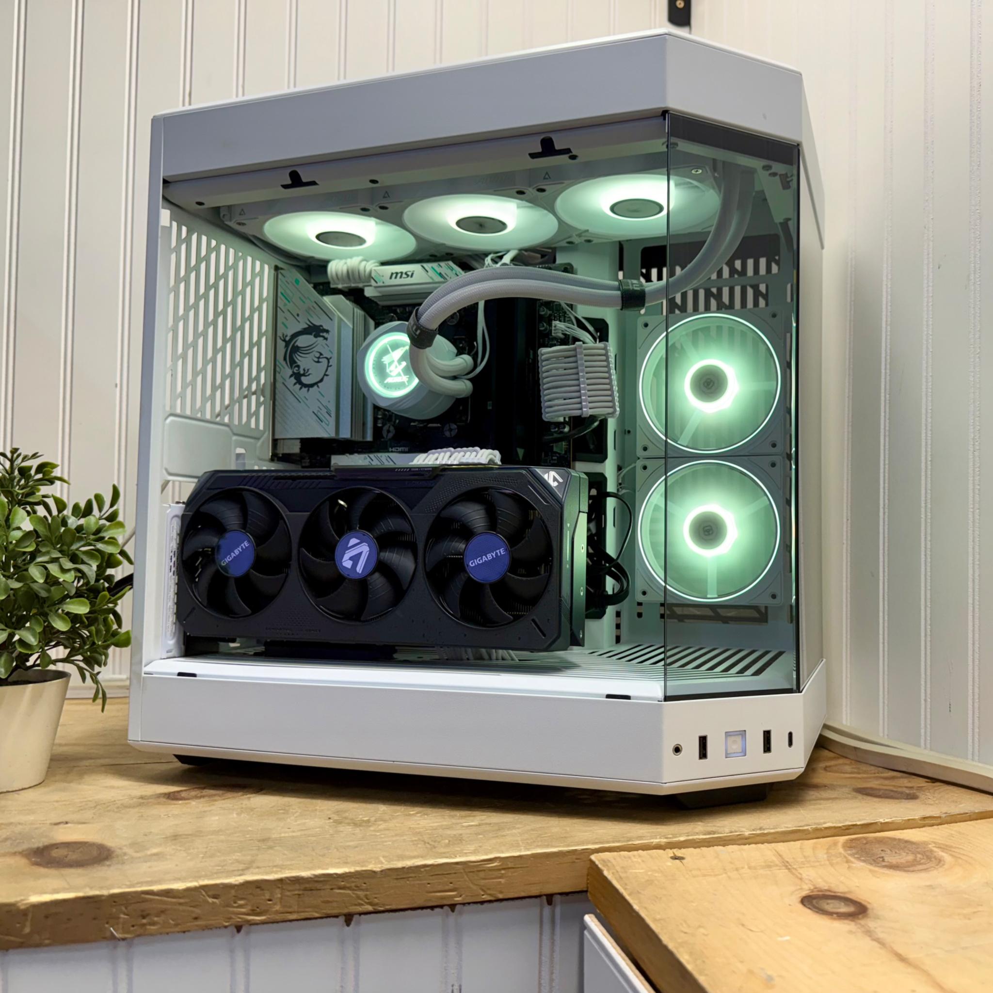 WHITE DRAGON  1440p /4k Gaming PC 7700x/9070XT/32g ddr5/x670E/1000w PSU /3 TB Storage/360mm AIO