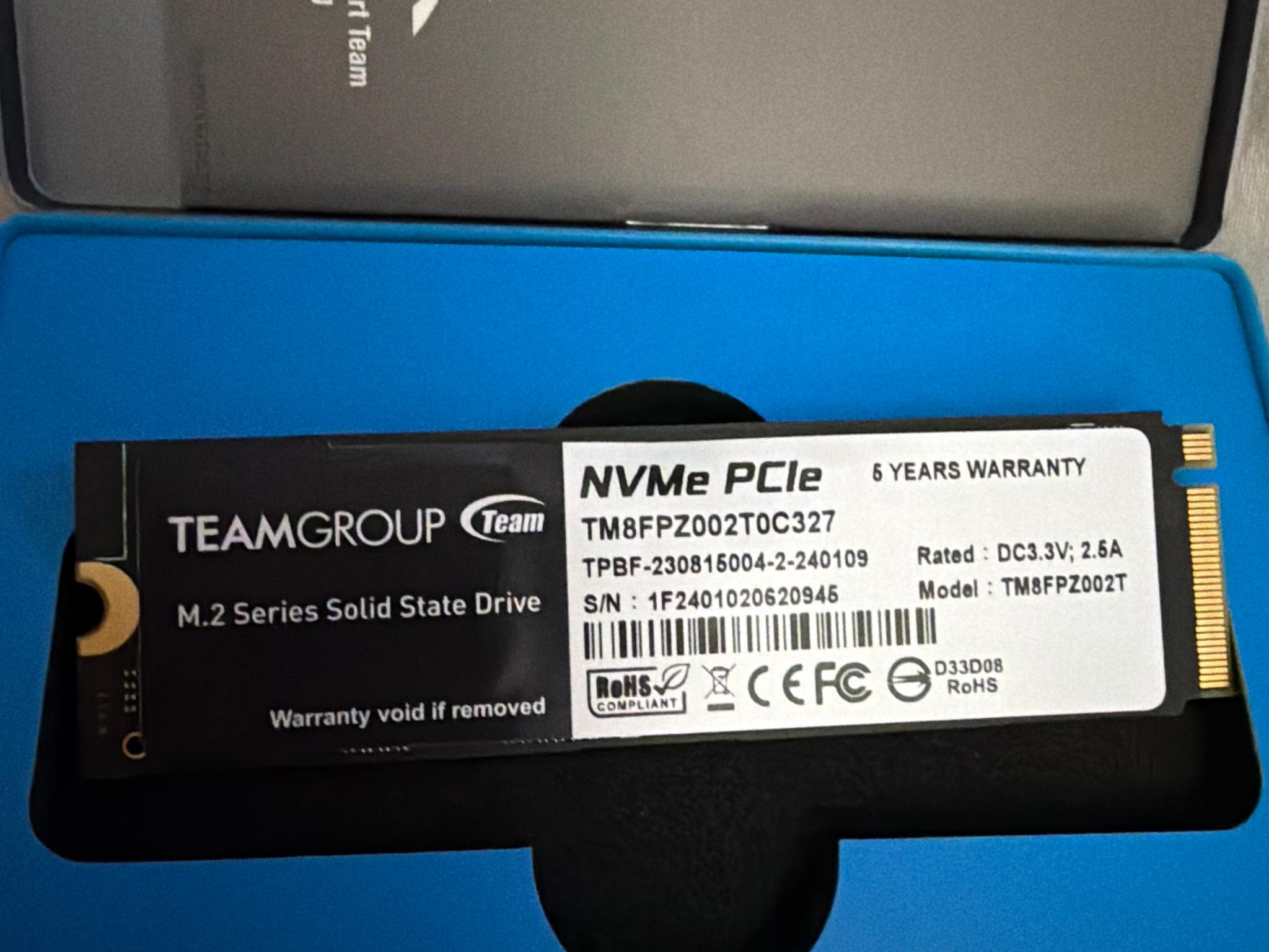 T-Force Cardea A440 2TB GEN 4 7,000MB/s NVME SSD New