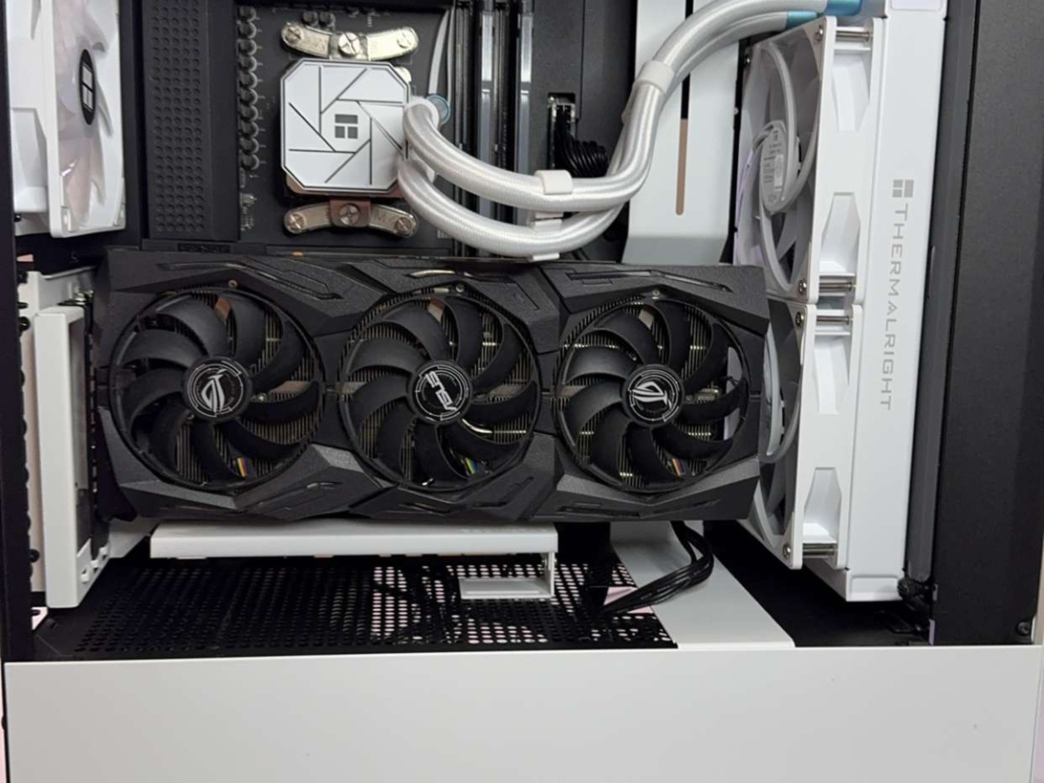 White EZDIY-FAB Vertical GPU Mount