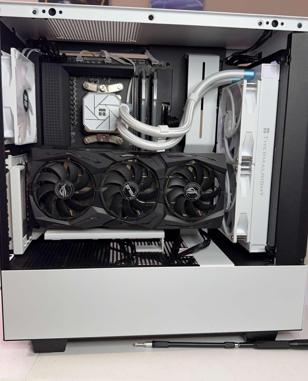 White EZDIY-FAB Vertical GPU Mount