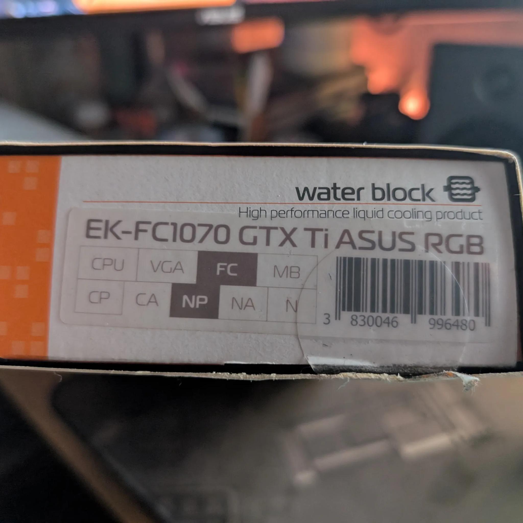 EK GTX 1070 Ti Asus Water Block EK-FC1070 GTX Ti ASUS RGB