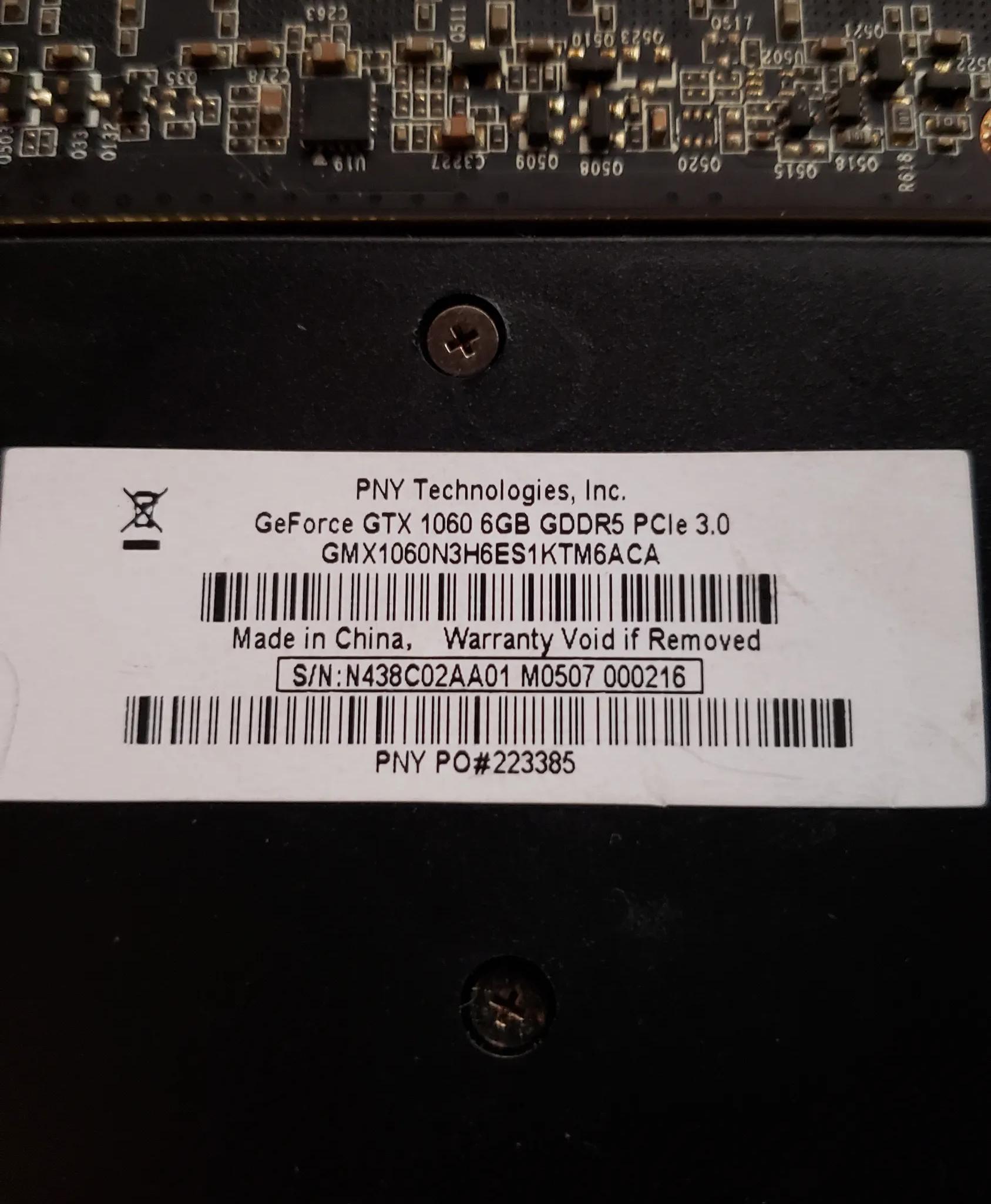 PNY GTX 1060 6gb