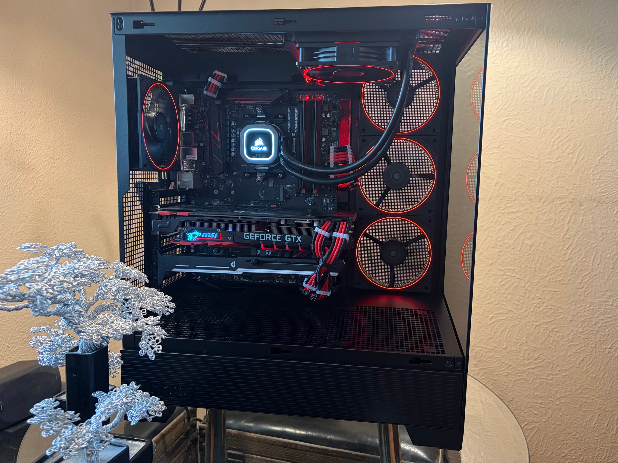 Black/Red Gaming PC - GTX 1080 Ti | Ryzen 5 5500 | 16gb RAM | 512gb NVMe | Windows 11 | WiFi + BT