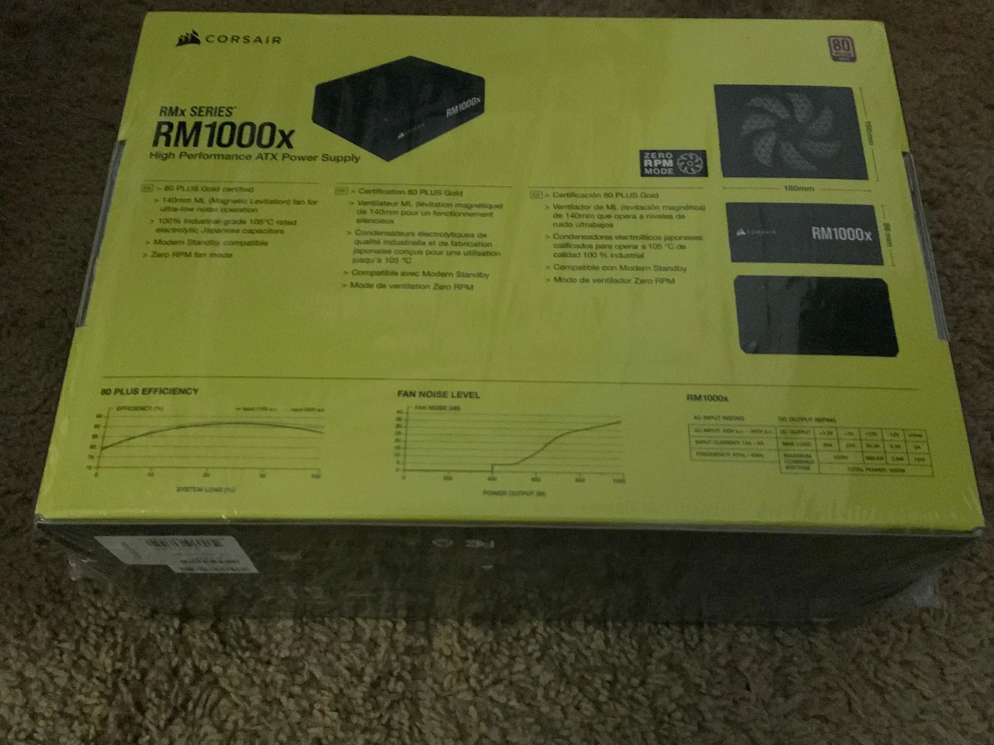 NEW Corsair RMx 1000 W 80+ Gold Certified Fully Modular ATX Power Supply