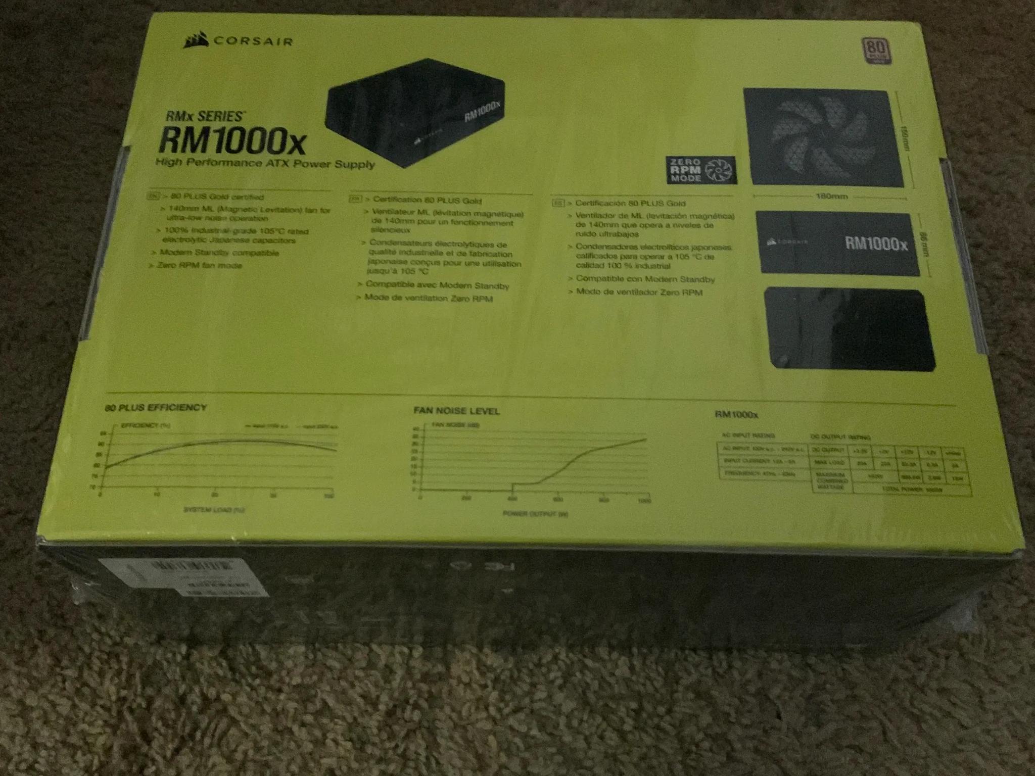NEW Corsair RMx 1000 W 80+ Gold Certified Fully Modular ATX Power Supply