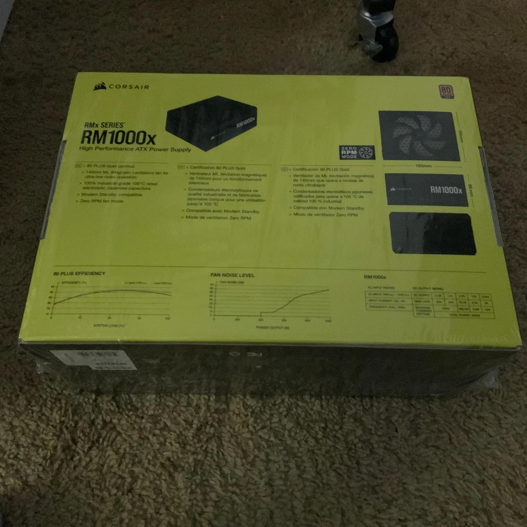 NEW Corsair RMx 1000 W 80+ Gold Certified Fully Modular ATX Power Supply