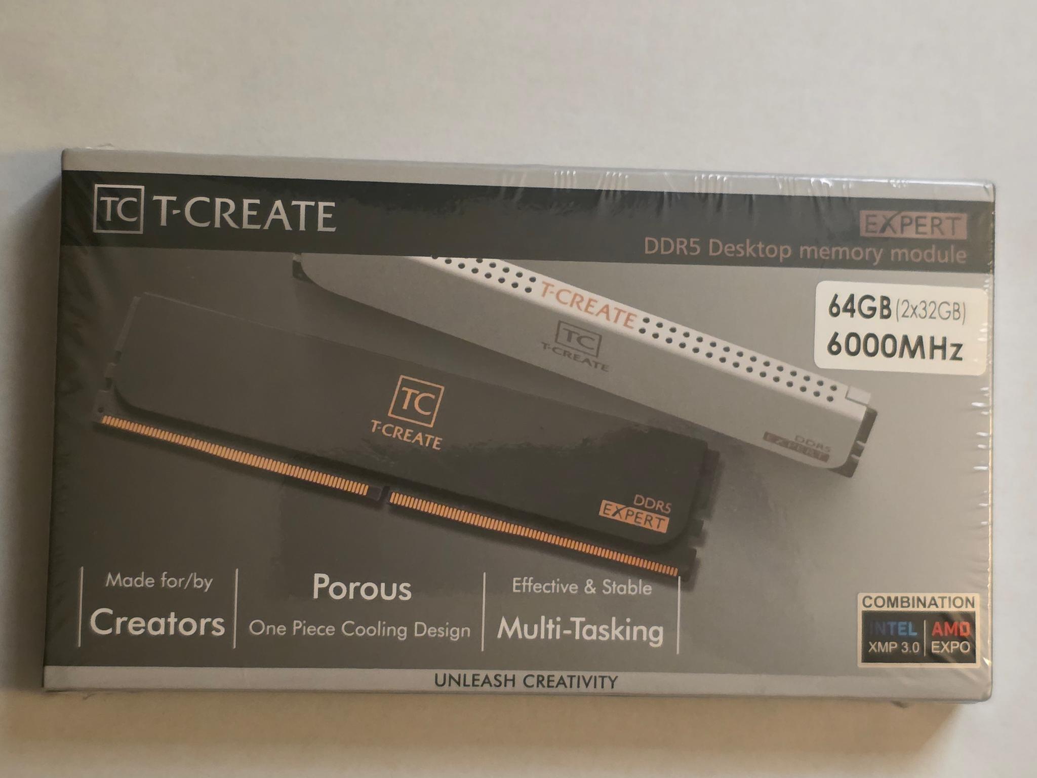 TEAMGROUP T-Create Expert 64GB (2 x 32GB) DDR5 6000MHz CL38-46-46-84 White Brand New Sealed