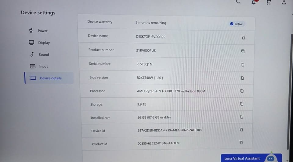 Lenovo ThinkPad P14s Gen 6 WorkStation AMD Ryzen AI 9 HX PRO 370 Radeon 890M 96GB DDR5 2TB SSD