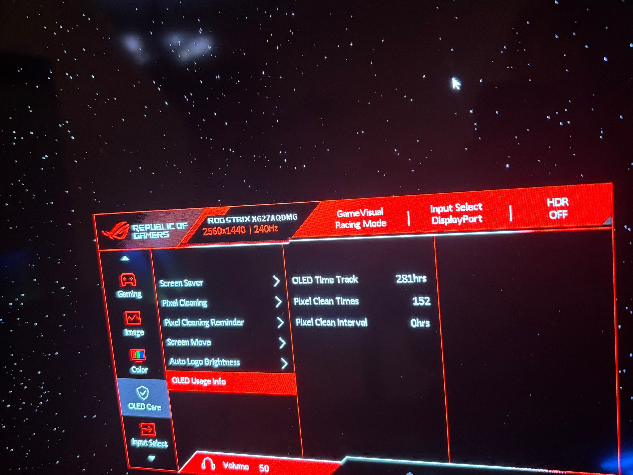 ASUS ROG WOLED XG27AQDMG BARELY USED LIKE NEW