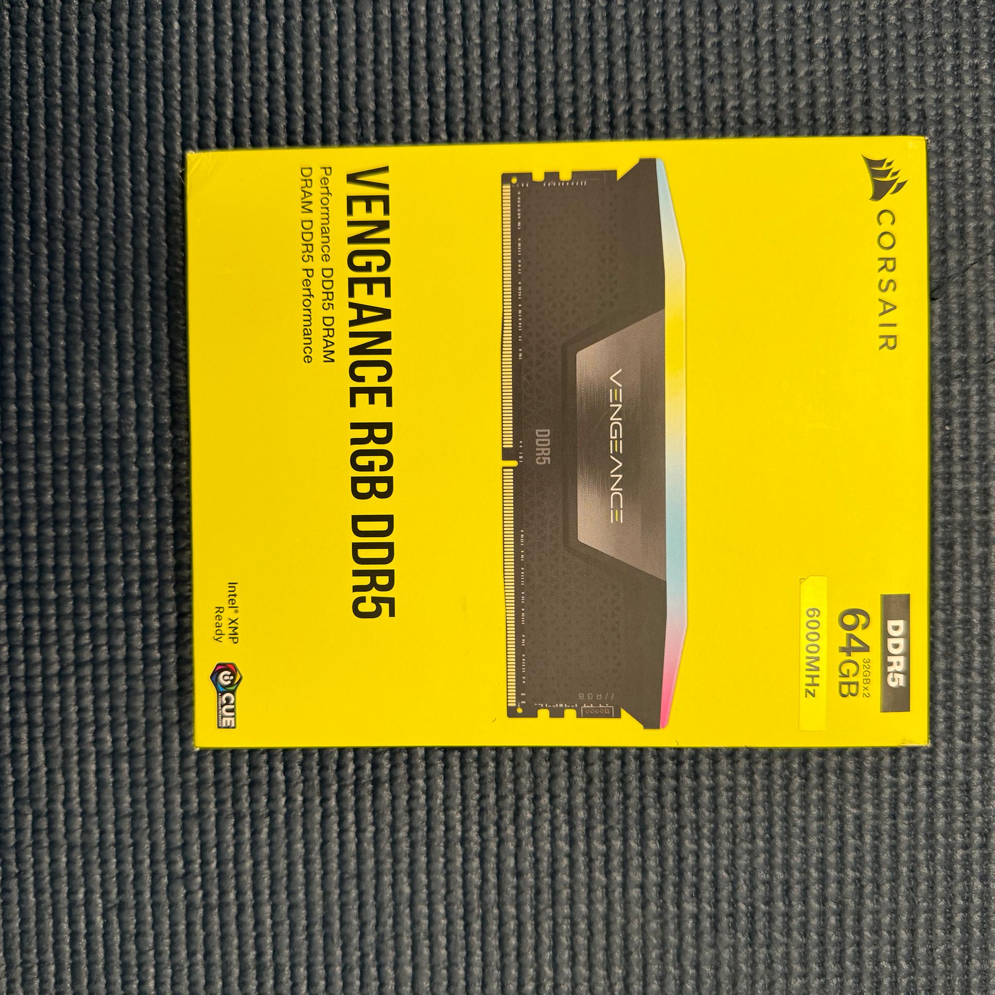 CORSAIR VENGEANCE RGB DDR5 RAM 64GB (2x32GB) 6000MHz CL30 Intel XMP iCUE Compatible Computer Memory