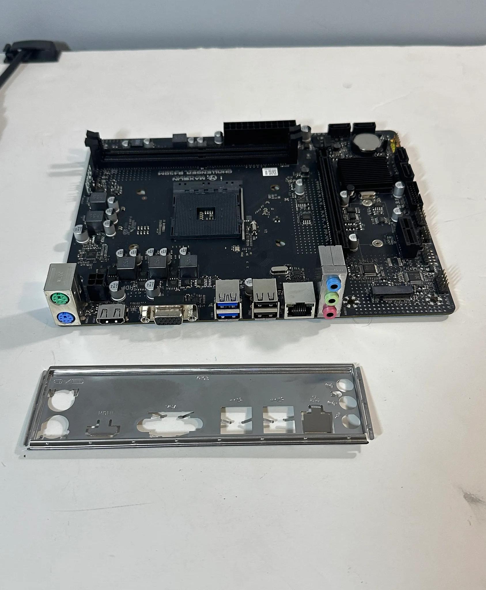 Maxsun Challenger B450M AM4 Micro ATX Motherboard W/ Box and Accessories