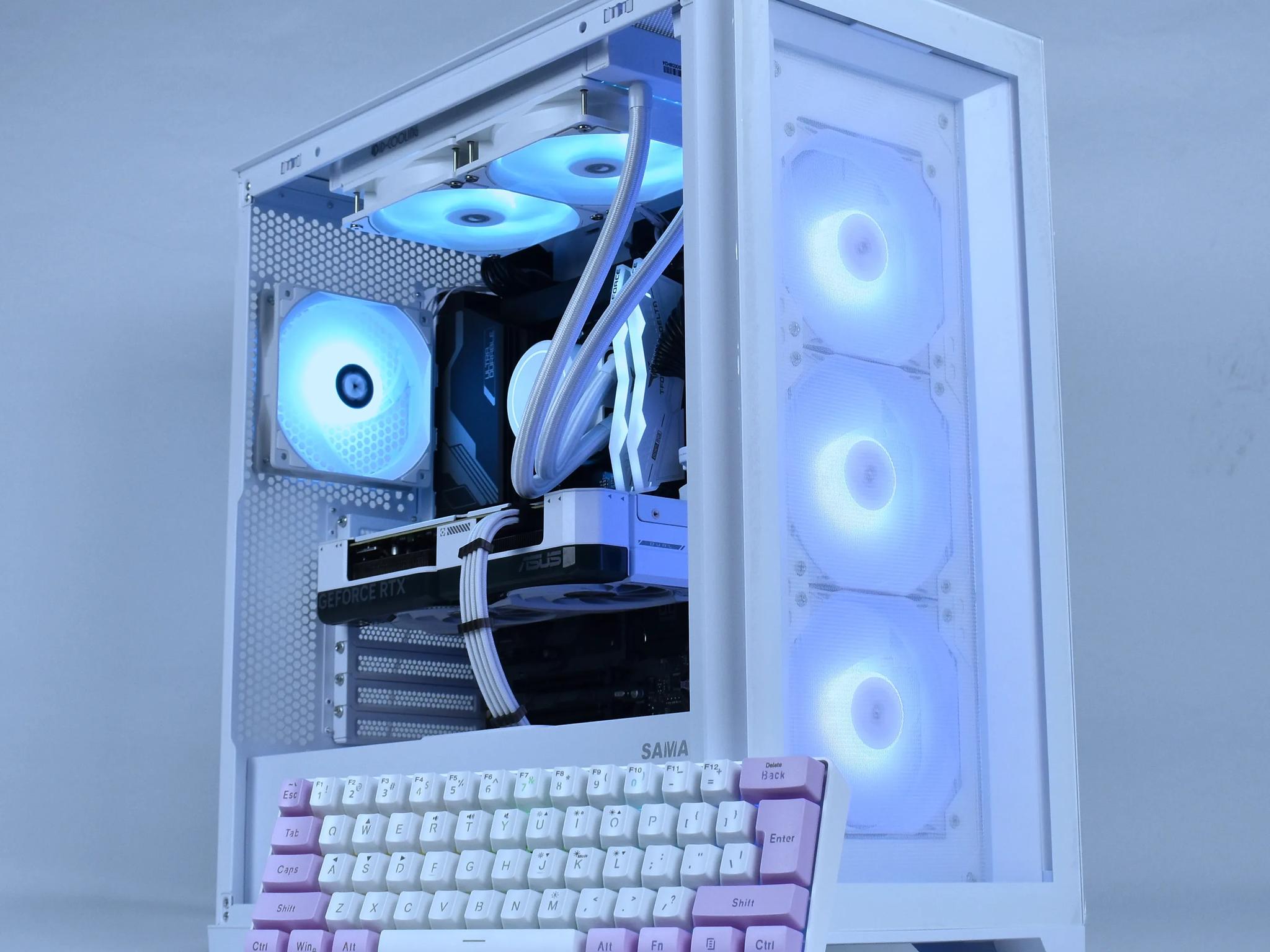 🧊ICE🧊 1440p Gaming & Streaming PC + Keyboard | Intel 12600KF, NVIDIA RTX 4070, 1TB SSD, 32G DDR5