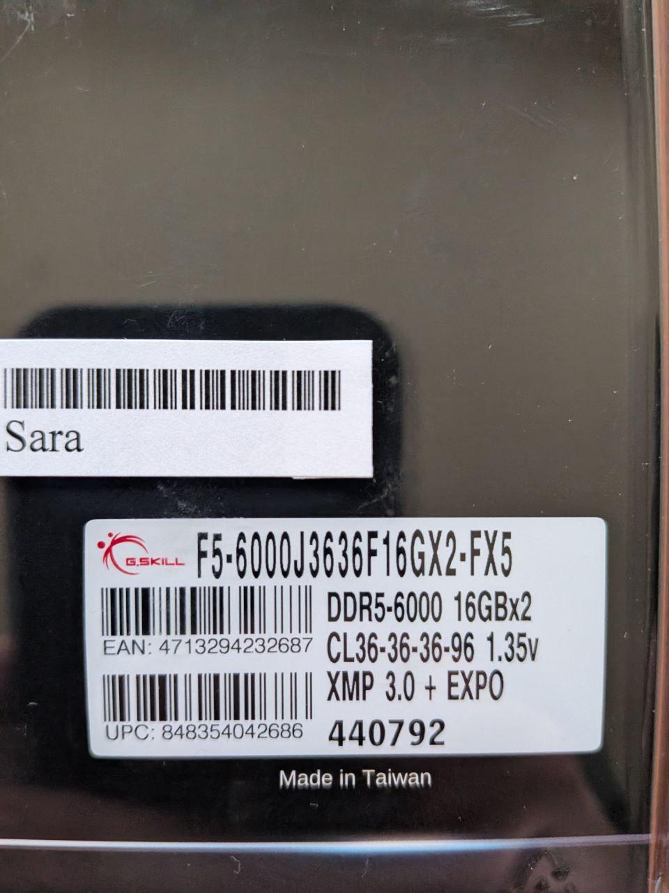 G.SKILL Flare X5 32GB (2 x 16GB) DDR5 6000MHz CL36