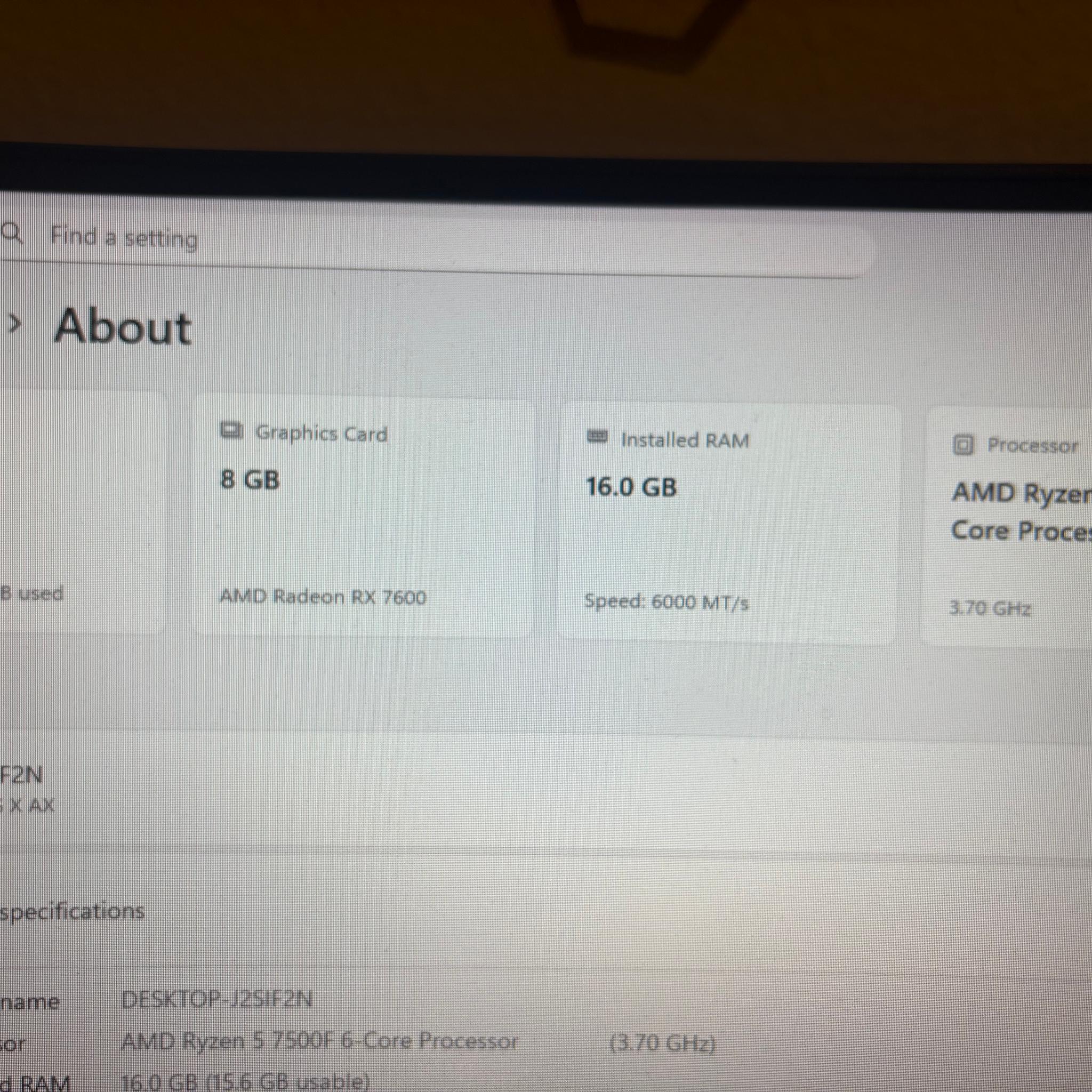 Ryzen 5 7500f + Rx 7600 ddr516gb 1tb