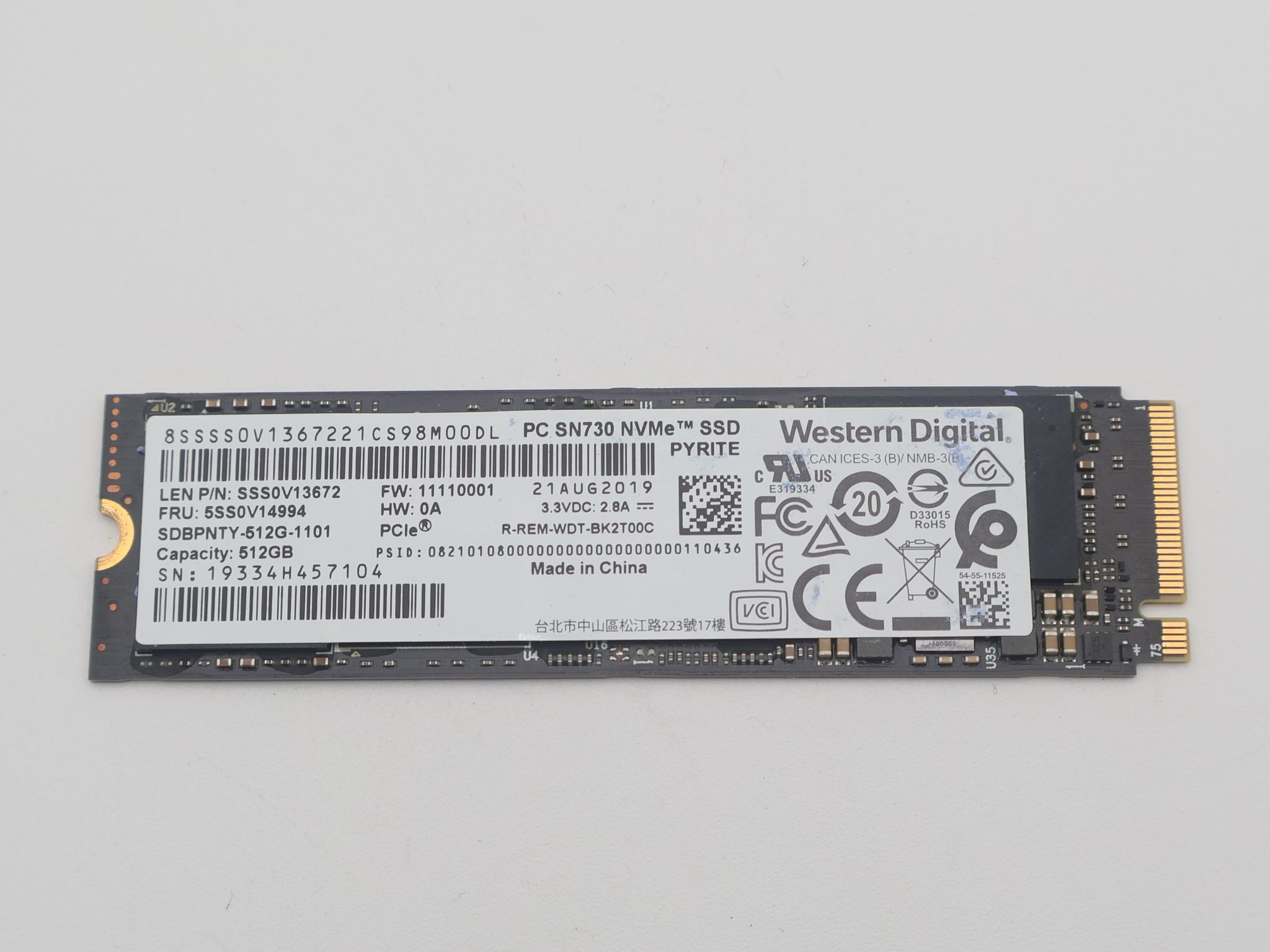 Western Digital PC SN730 512GB NVMe M.2 2280 SSD PCIe 3.0 - Tested