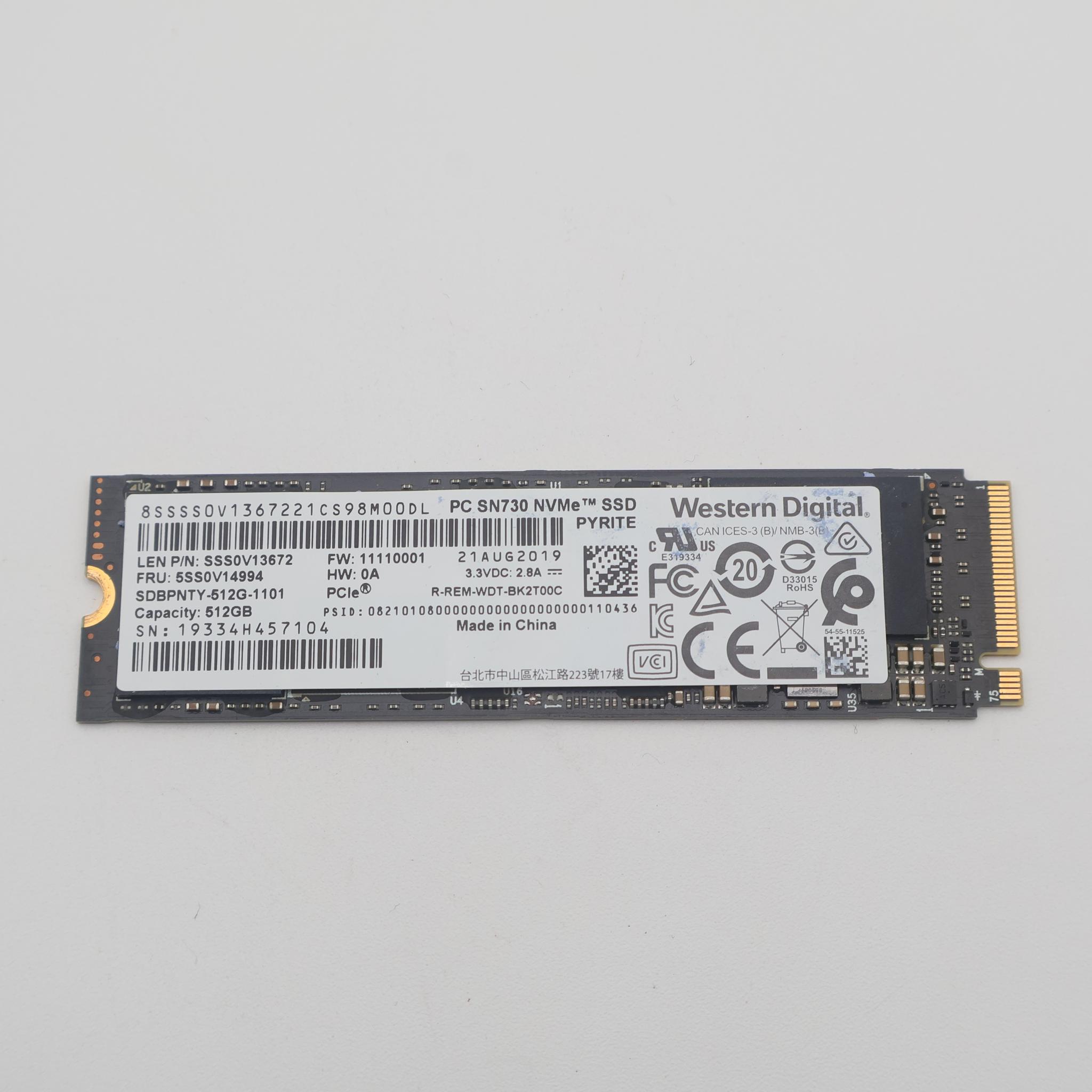 Western Digital PC SN730 512GB NVMe M.2 2280 SSD PCIe 3.0 - Tested