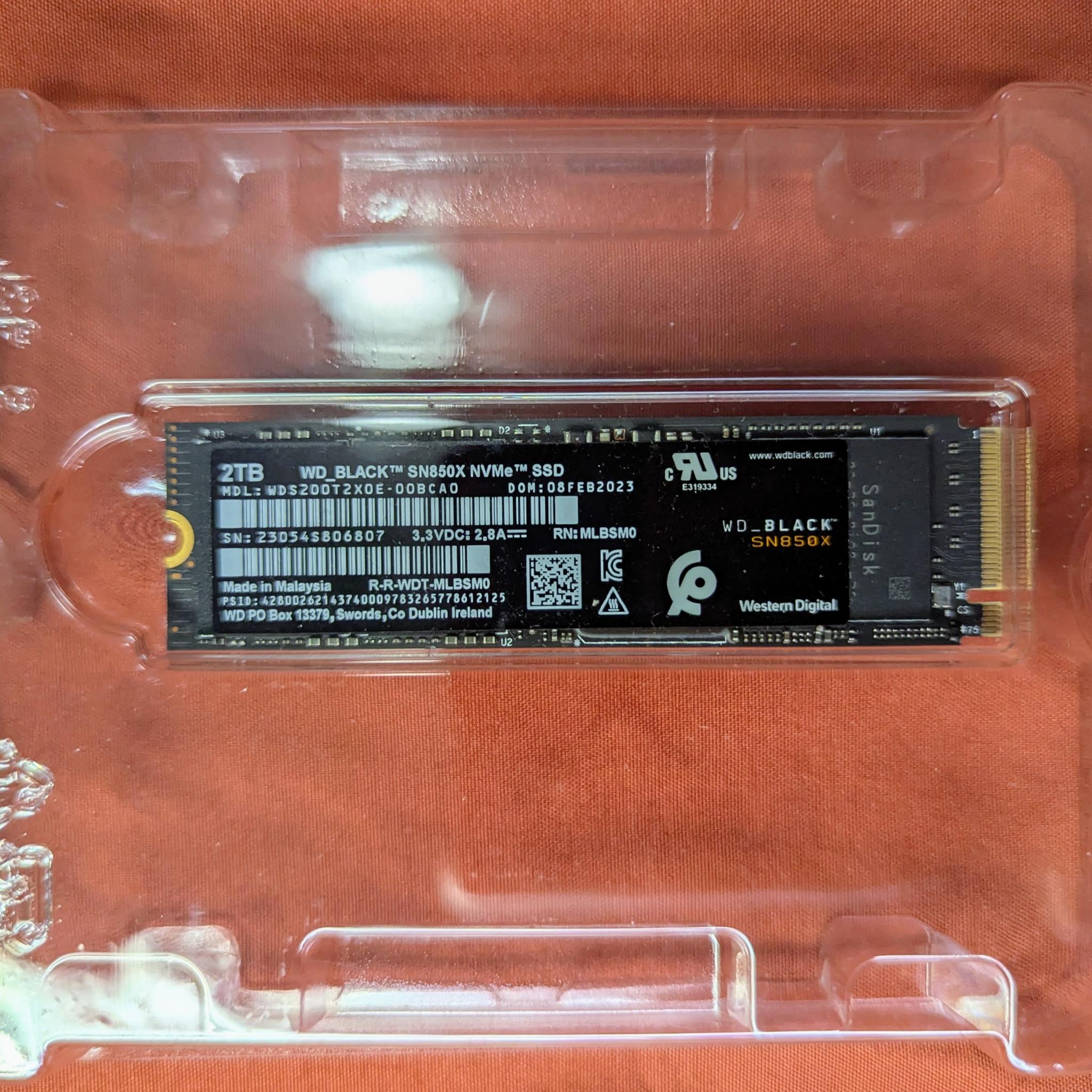 WD_BLACK SN850X 2TB NVMe SSD - M.2 2280