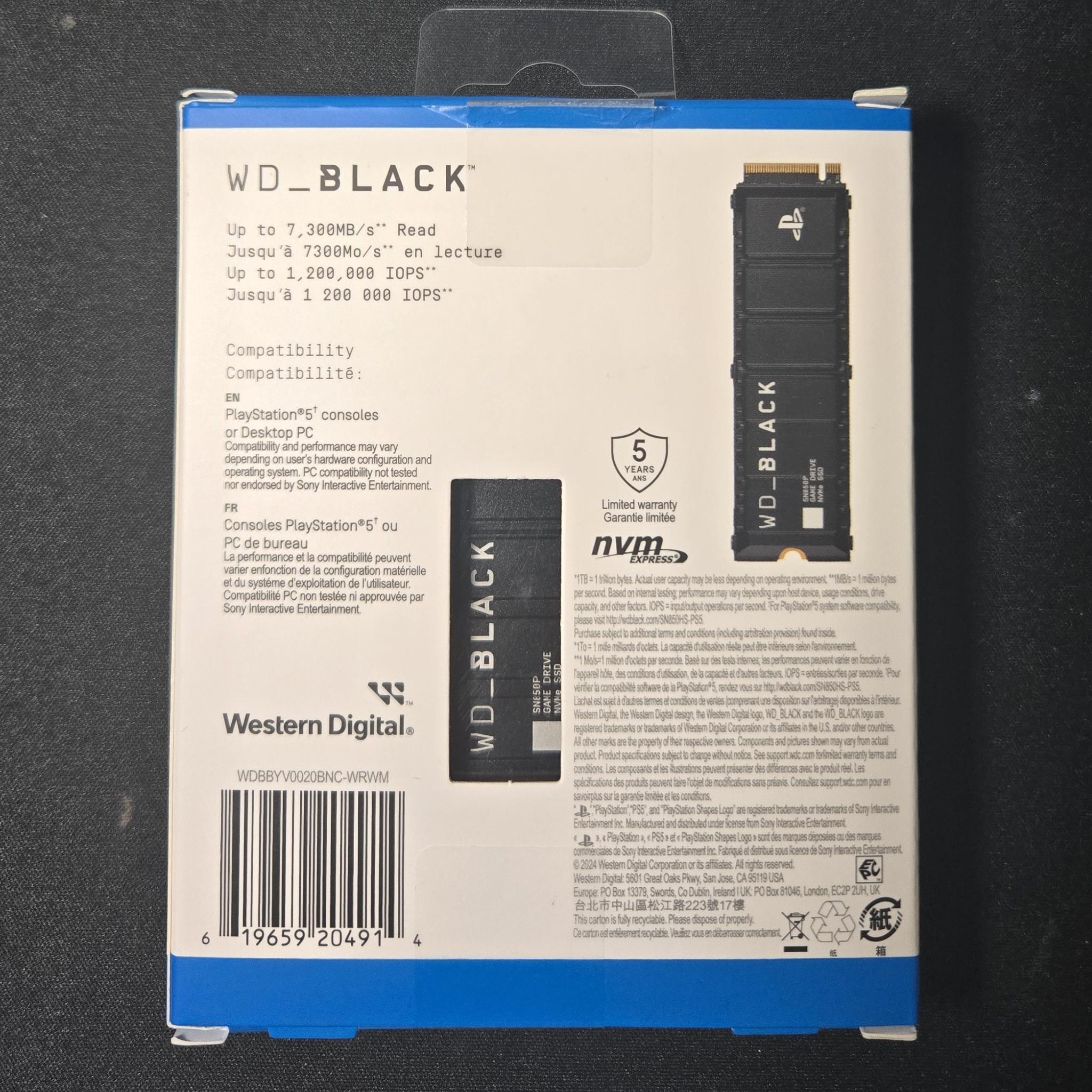 *NEW* WD Black SN850P 2TB (Is PC Compatible)