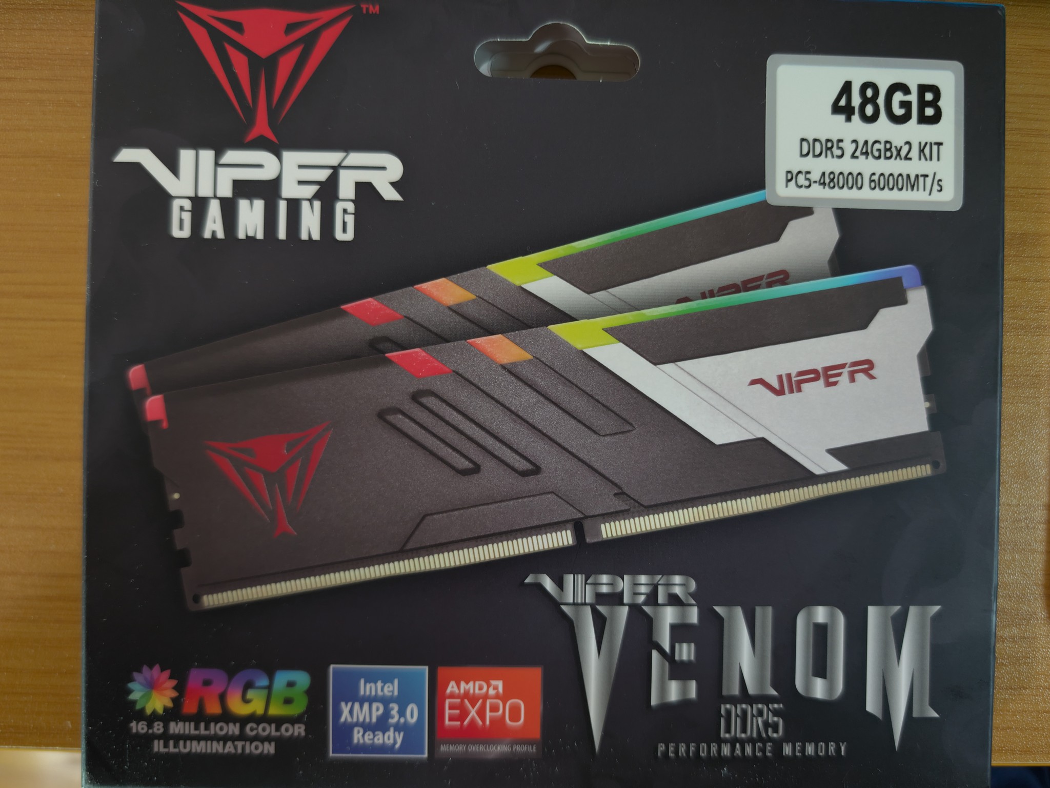 Patriot Viper Venom DDR5 48GB (2x24GB) 6000MT/s CL30-NEW OPEN BOX