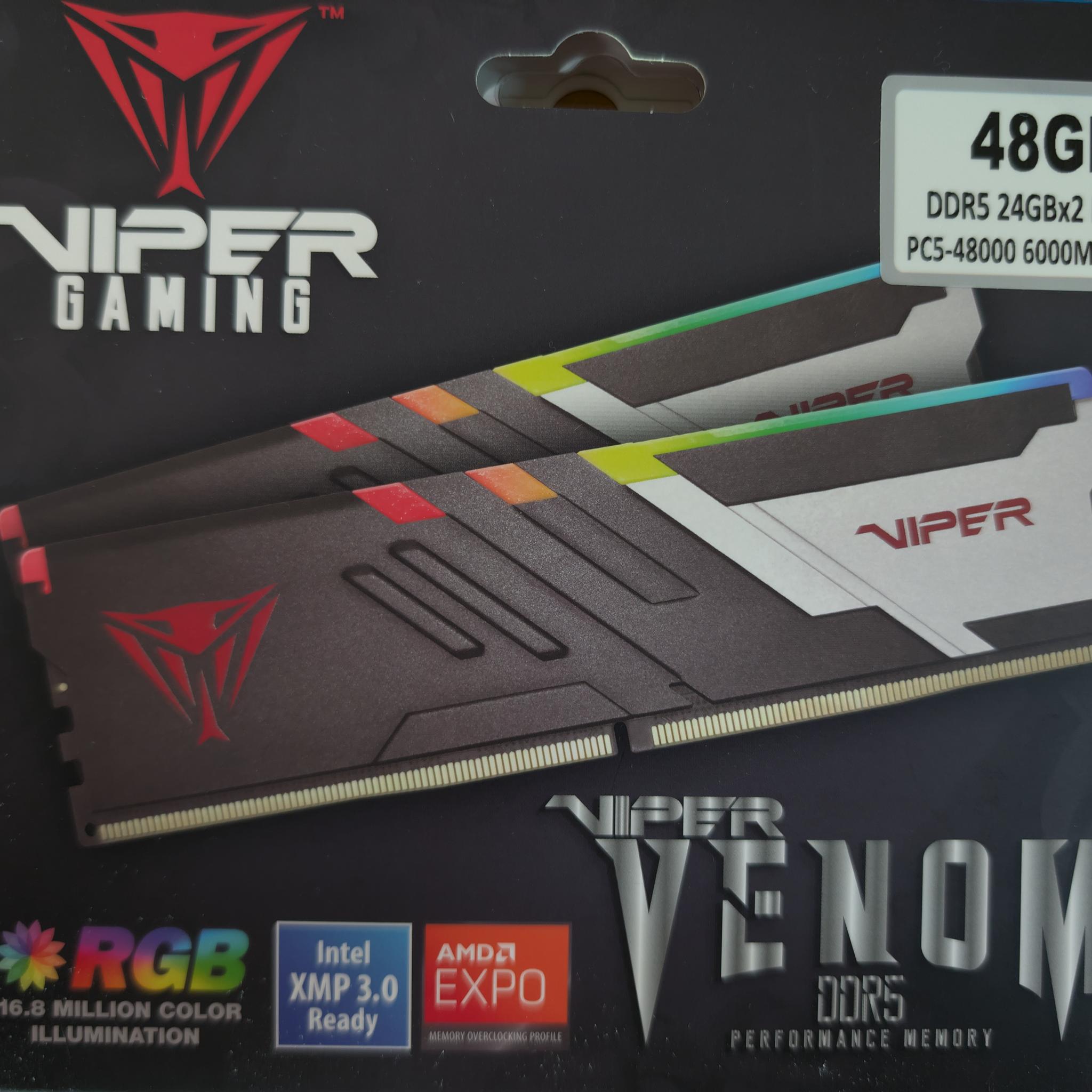 Patriot Viper Venom DDR5 48GB (2x24GB) 6000MT/s CL30-NEW OPEN BOX