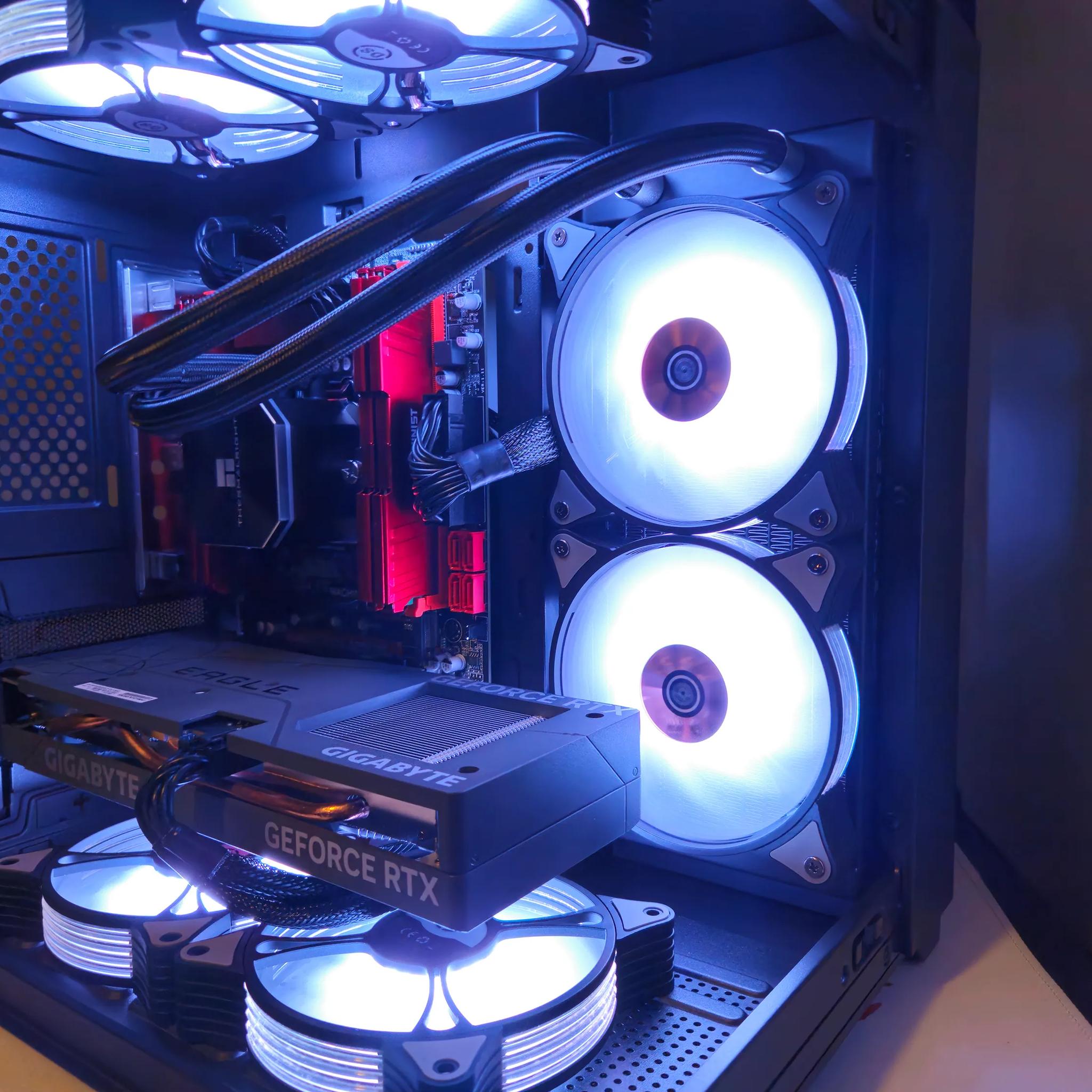 Dark Side Liquid cooled RIG Intel inte 14 Core / 64GB DDR4 / 1TB SSD / RTX 4060
