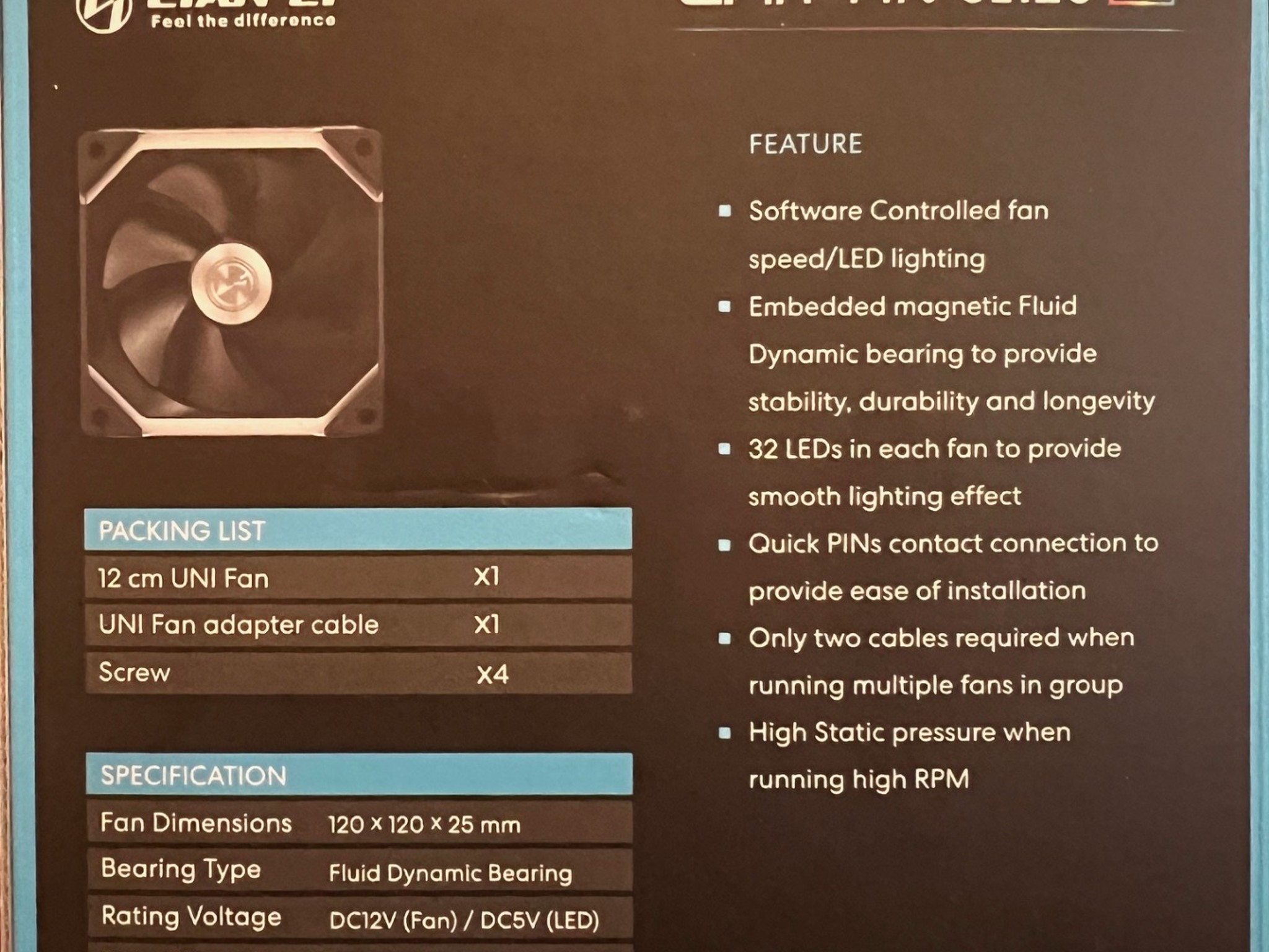 7 Lian Li Uni Fan SL120s and Hub