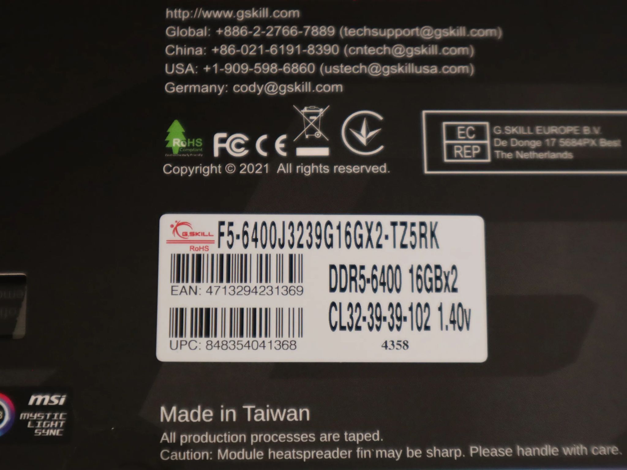 TriddentZ5 RGB DDR5 Ram 32gb