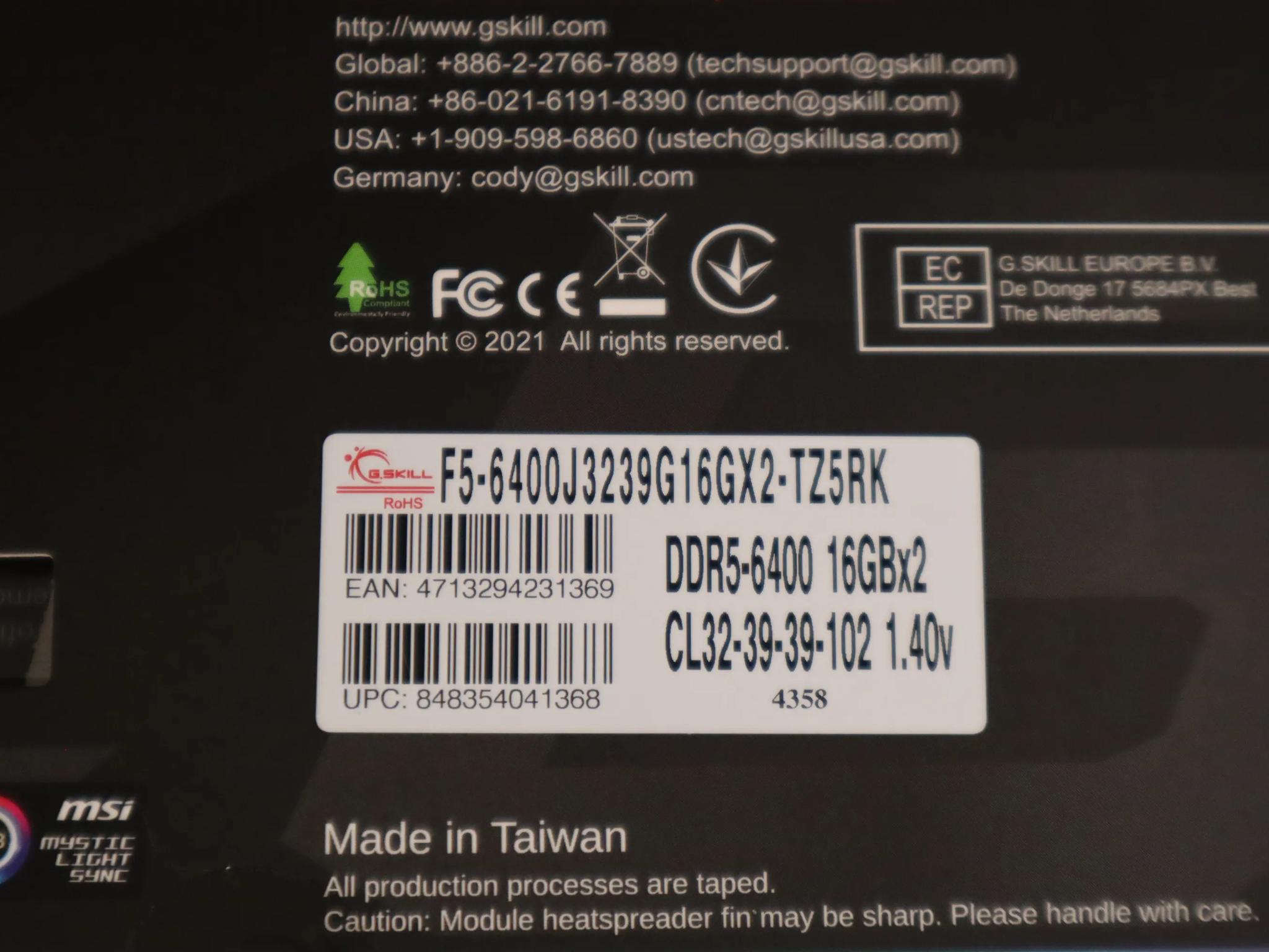 TriddentZ5 RGB DDR5 Ram 32gb